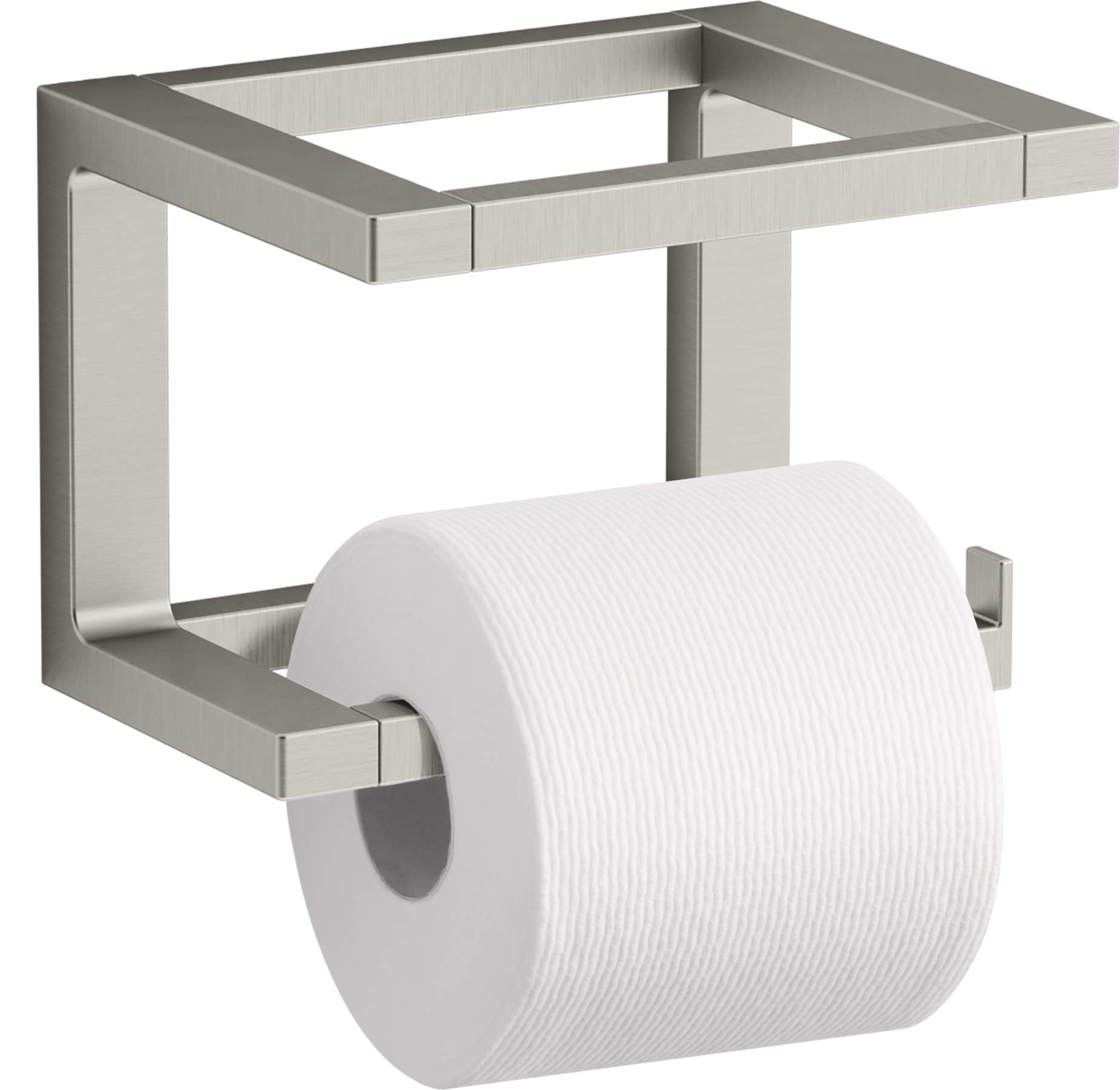 Kohler 31750-BN Pivoting Toilet Paper Holder - Brushed Nickel Finish, Wall Mounted Bathroom Tissue Dispenser for Home, Office & Commercial Use