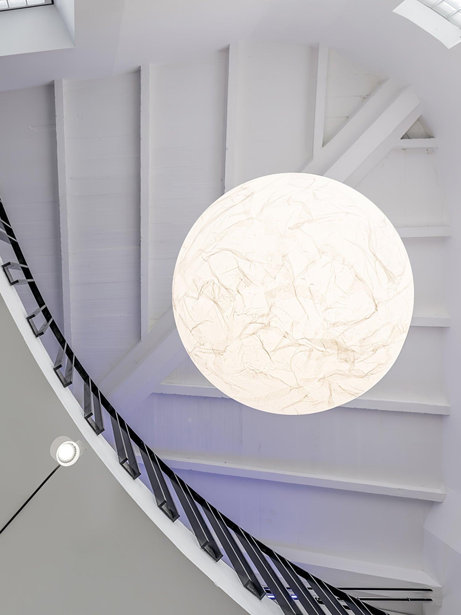 Moon Silk Pendant Lamp - Handmade Boho Chandelier for Bedroom, Living Room & Dining Room Decor - Elegant Hanging Light Fixture for Home Interior Design
