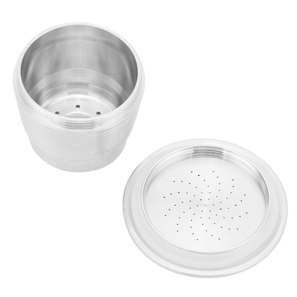 Refillable Coffee Capsules Kit - Reusable Stainless Steel Filter with Brush & Spoon - Compatible with Nespresso Machines - Perfect for Home & Office Coffee Brewing