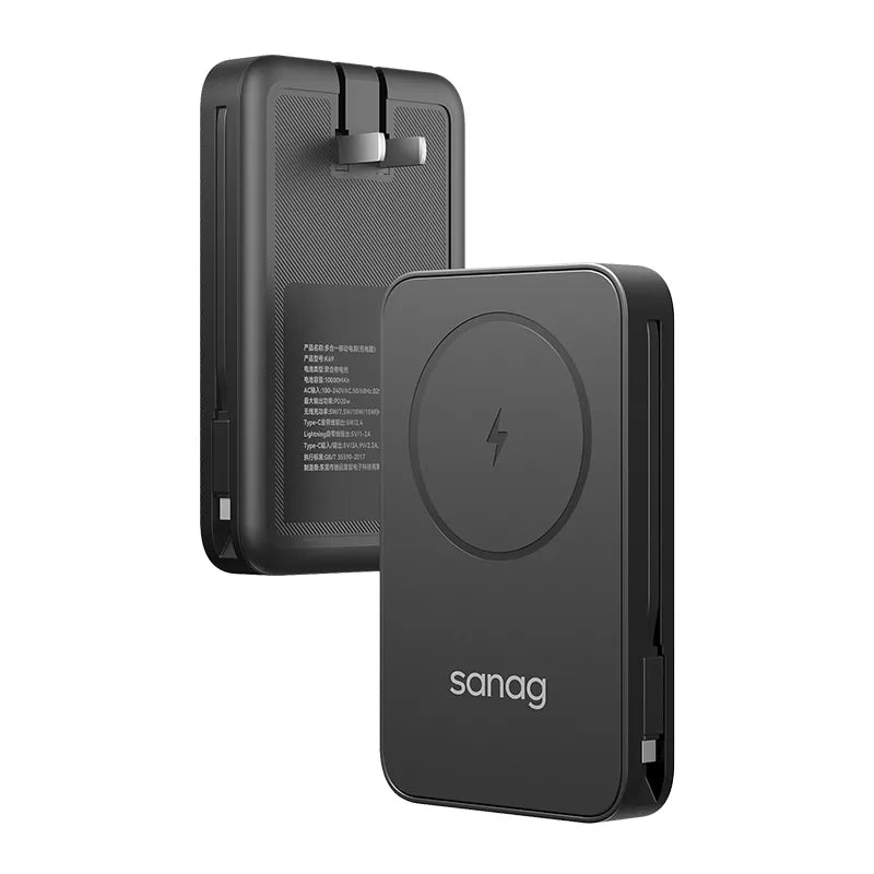Sanag K69 Magnetic Wireless Fast Charging 10000mAh Portable Power Bank for iPhone 15/14/13/12, Samsung Galaxy - Perfect for Travel, Outdoor Adventures & Daily Commute
