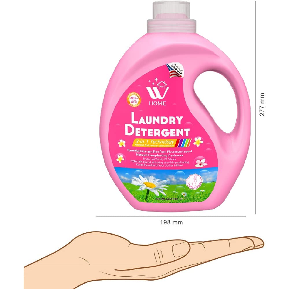 WBM High Efficiency Liquid Laundry Detergent Concentrate - 35.2 Oz (50 Loads) | Long Lasting Fragrance | HE Compatible | For All Fabrics | Perfect for Families & Large Loads