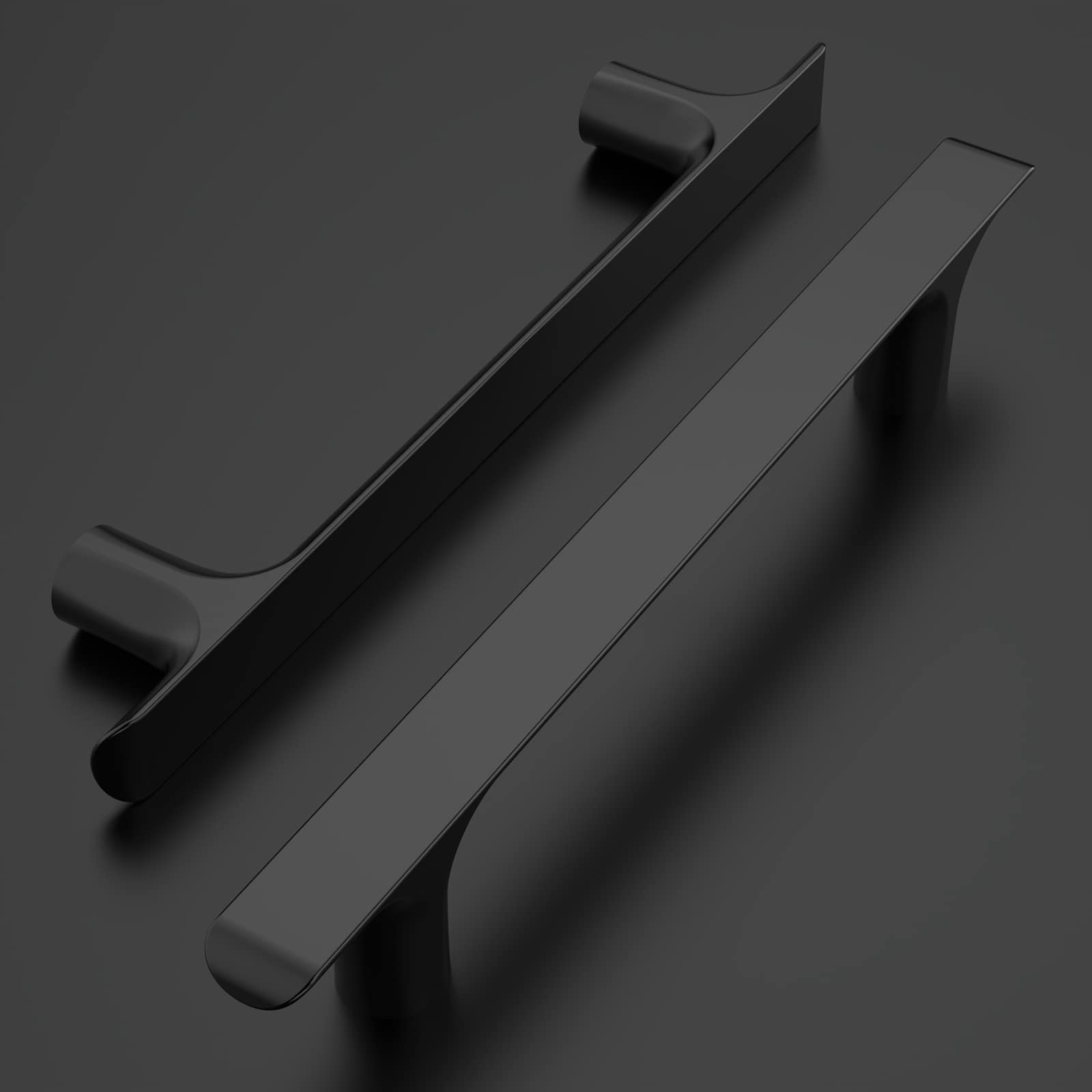 Amerdeco 10 Pack Matte Black Cabinet Pulls 5 Inch (128mm) Hole Centers - Modern Kitchen Cabinet Handles & Drawer Pulls for Cabinets, Cupboards, Dressers & Furniture (ZH0028) - Perfect for Home Renovation & DIY Projects