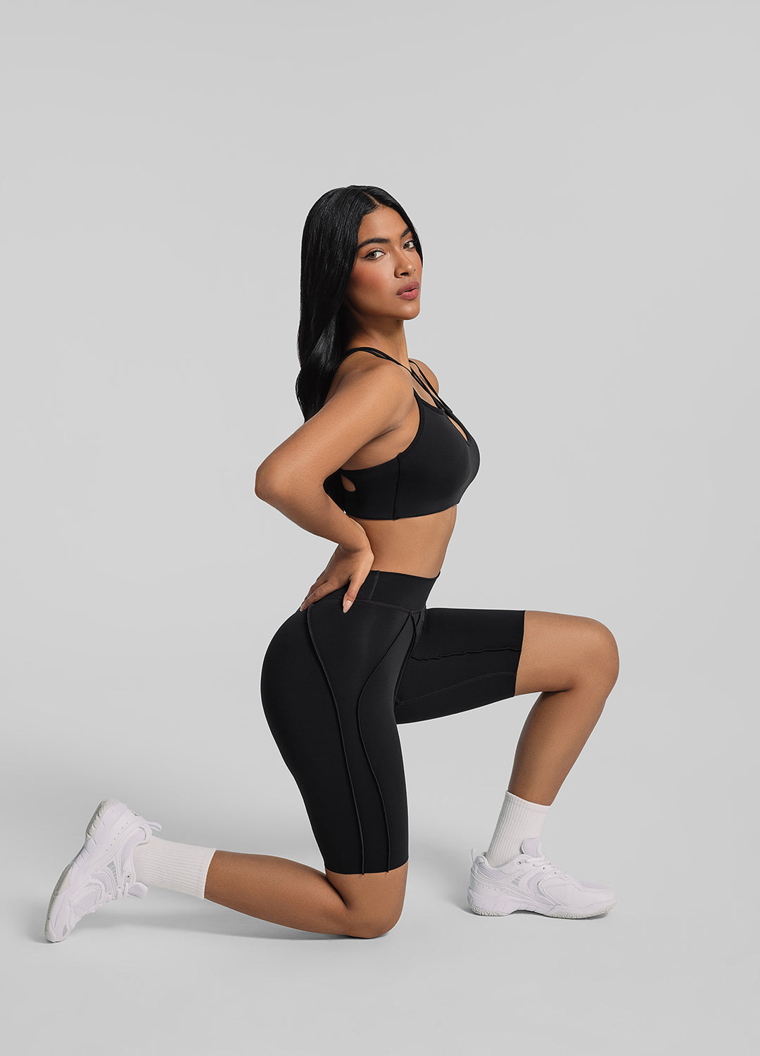 High Waist Contour Stitch Bike Shorts for Women - Breathable & Comfortable Workout Shorts for Cycling, Running, Yoga & Gym