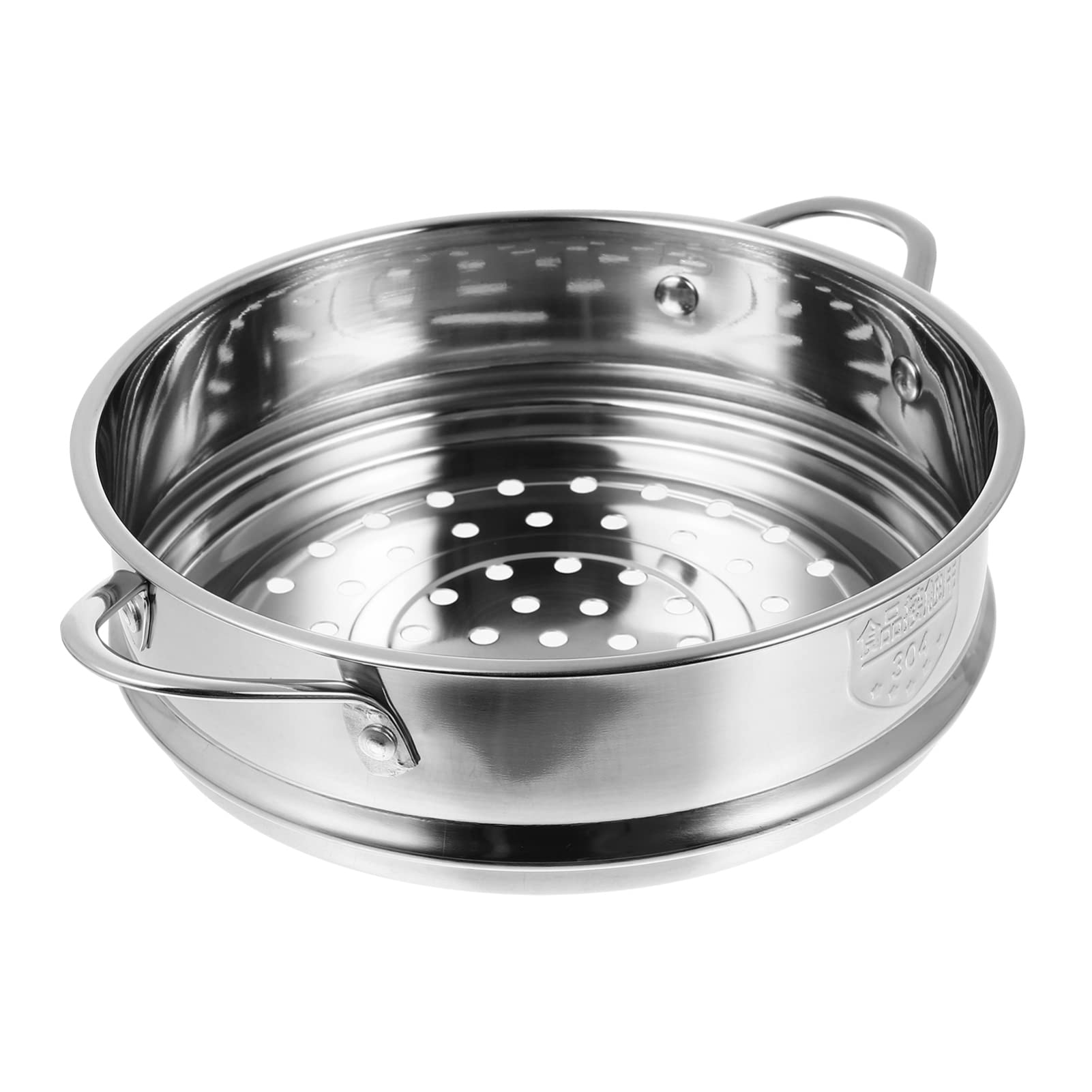 Stainless Steel Steamer Basket with Double Handle - 18cm Veggie & Fish Steamer Pan for Home & Restaurant - Durable Kitchen Cookware for Steaming Buns, Vegetables, Seafood - Perfect for Healthy Cooking & Meal Prep