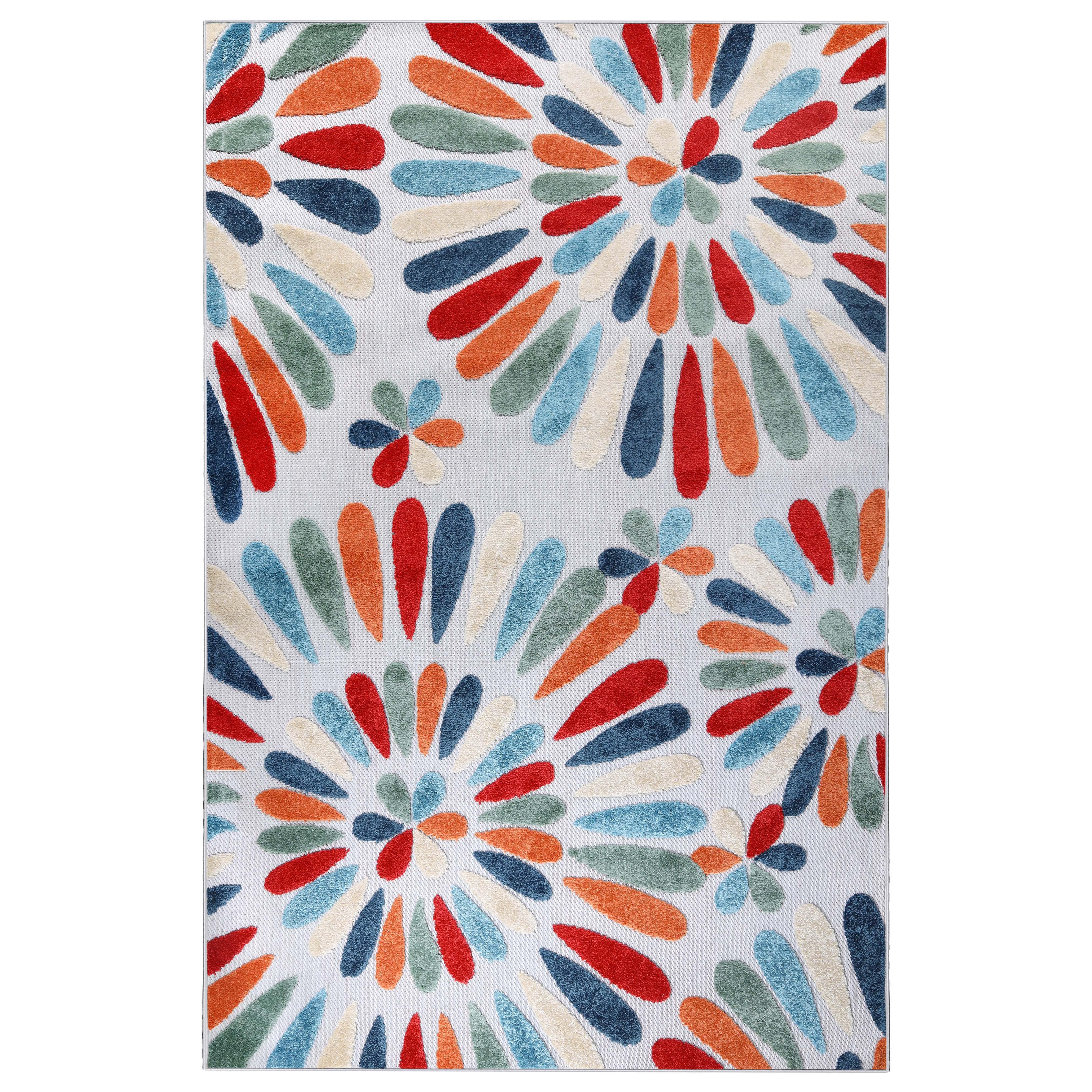 Marigold Oversized Floral Indoor Outdoor Area Rug - Soft Non-Slip Living Room Bedroom Patio Decor