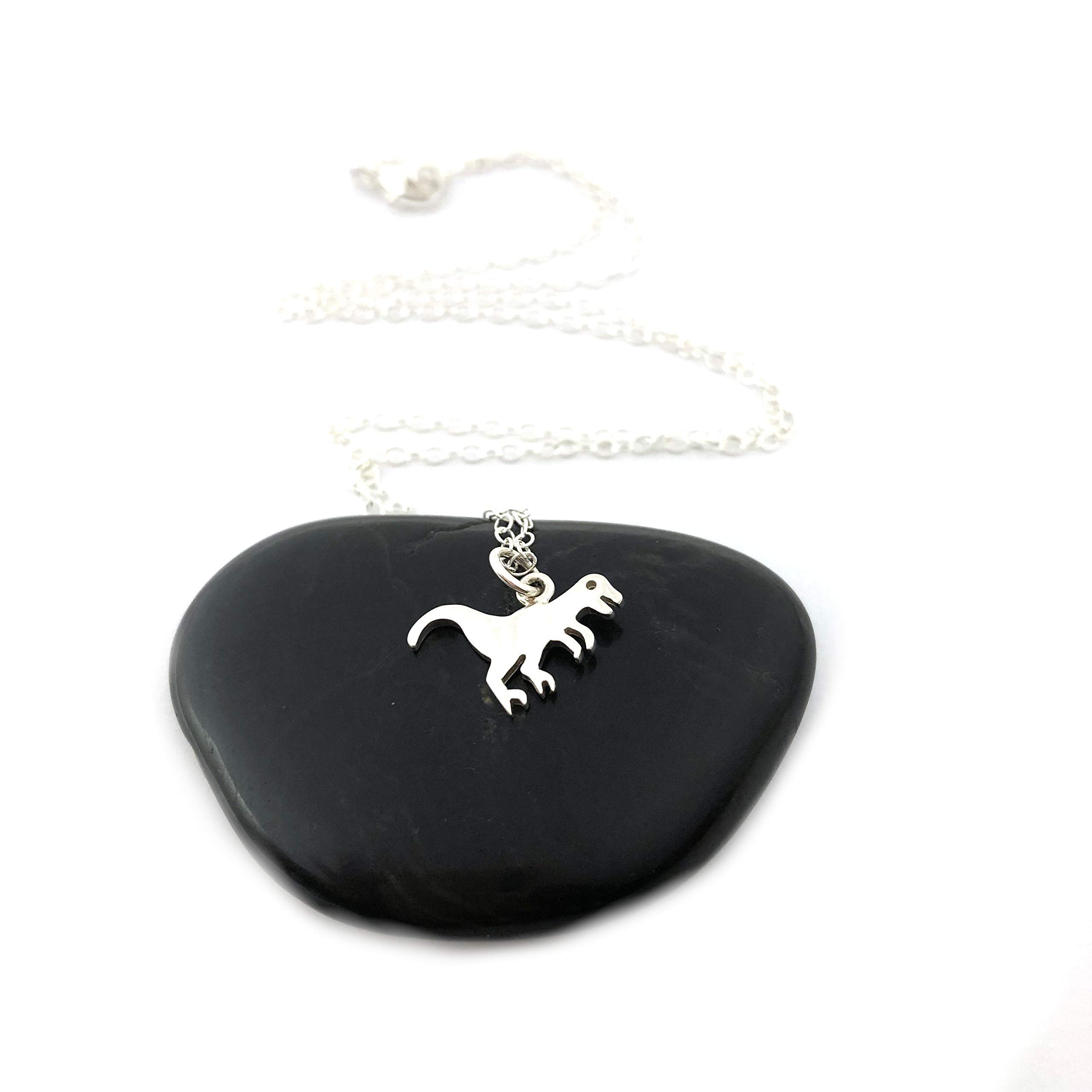 Tyrannosaurus Rex Dinosaur Charm Necklace - Sterling Silver Jewelry for Women & Men | Perfect Gift for Dinosaur Lovers, Birthday, Anniversary & Everyday Wear