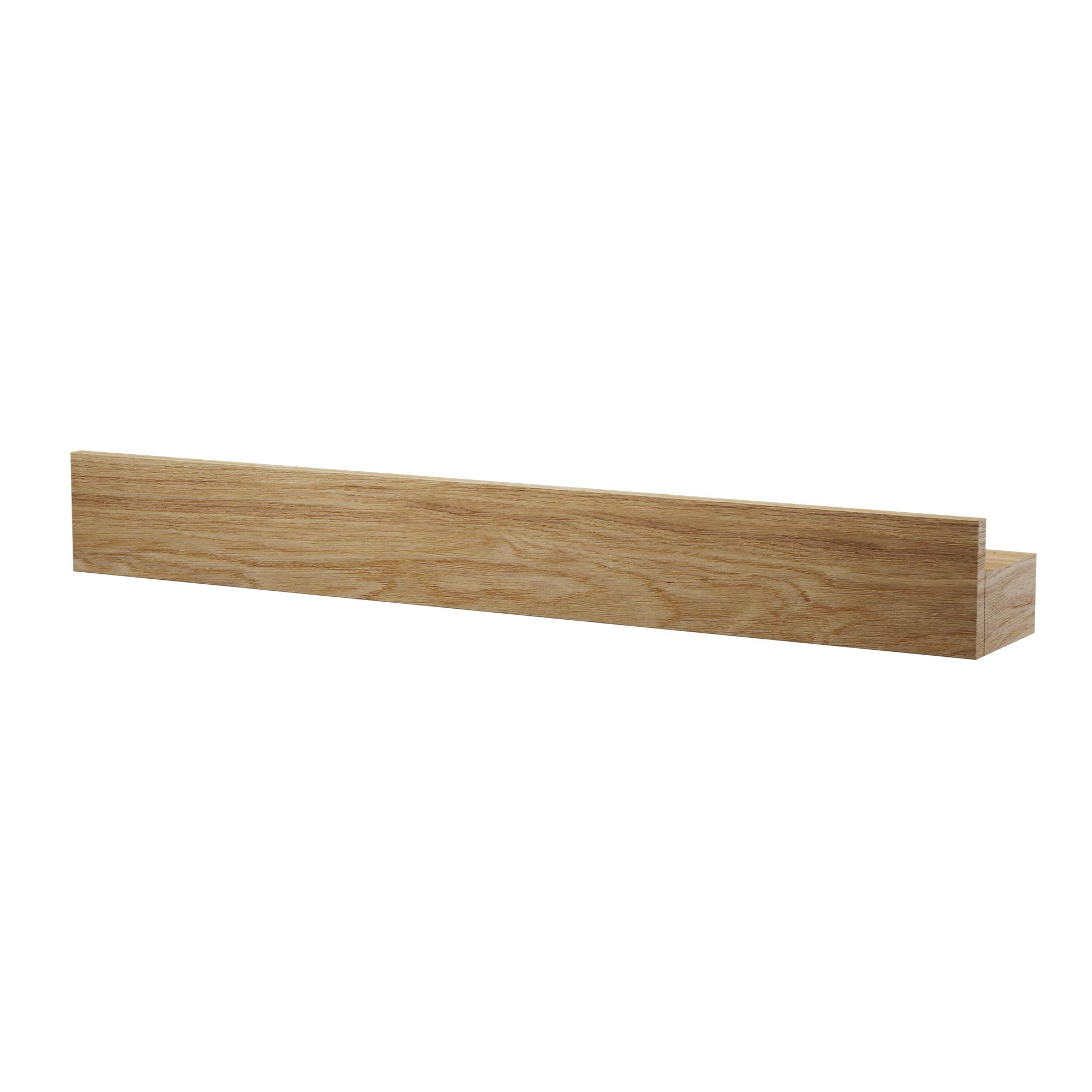EKTA LIVING Magnetic Knife Holder & Shelf - Oiled Oak Wood Wall Mount for Kitchen Storage (2 Sizes) - Perfect for Organizing Knives, Spices & Utensils in Modern Kitchens