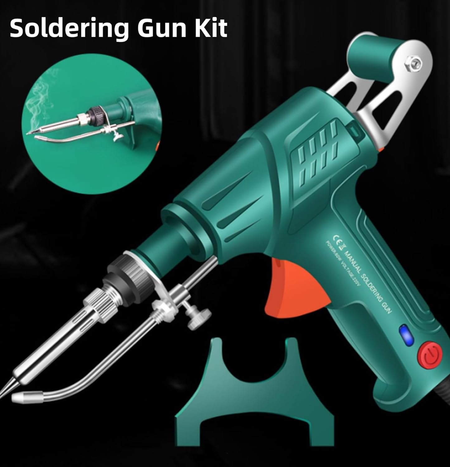 2025 New 60W 110V Multi-Function Soldering Iron Gun Kit with Green Handle, Pliers, Bracket & Tin Wire - Professional Corded Soldering Tool for Circuit Boards, Electronics & Home Appliance Repair - Perfect for DIY Projects, Hobbyists & Electrical Maintenance