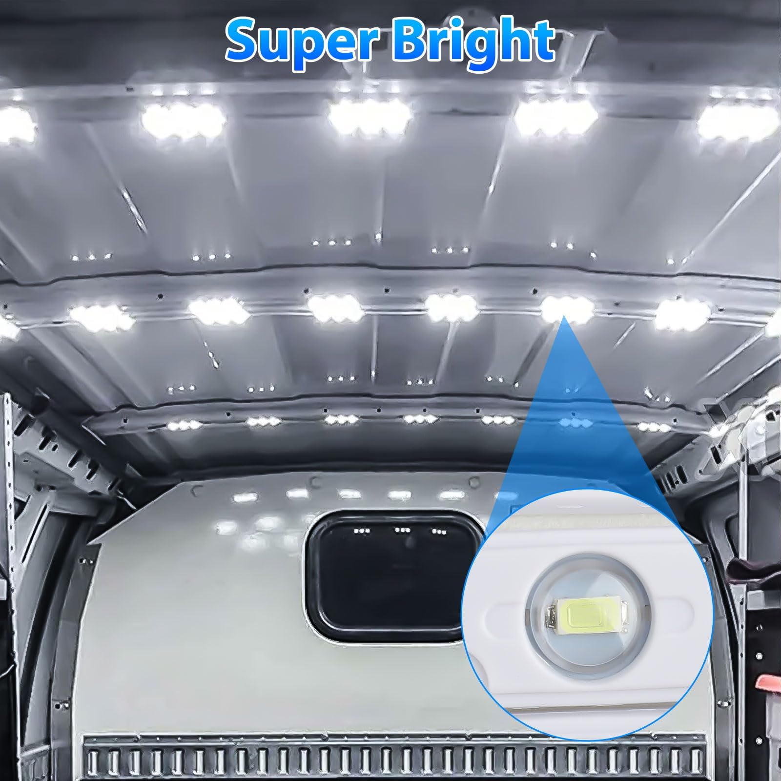 Linkstyle 12V 120 LEDs Van Interior Light Kit - 12V LED Strip & 40 Module Ceiling Lights for Cars, Trucks, Vans & Vehicles | Interior Lighting Upgrade for Campers, RVs & Work Trucks
