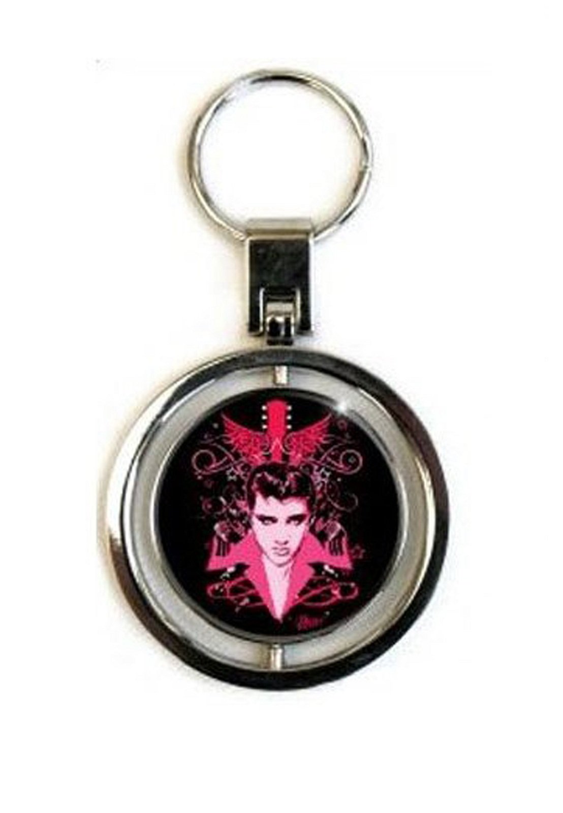 Official Elvis Presley Metal Spinner Keychain - Lets Face It Collectible Keyring - Perfect for Elvis Fans, Gift Ideas & Music Lovers (One Size) - Use for Keys, Bags, Backpacks & Rock 'n' Roll Style Accessories