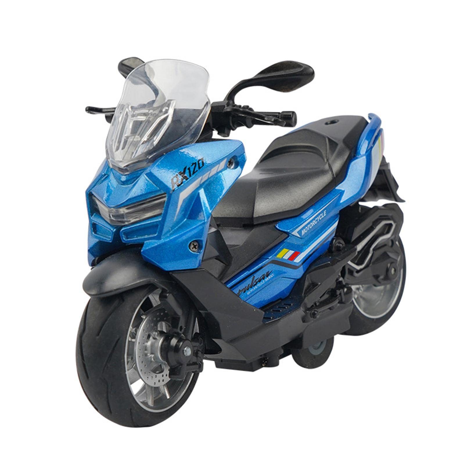 1:12 Scale Diecast Alloy Motorcycle Model with LED Lights & Music - Pull Back Suspension Toy Car for Boys & Girls - Perfect for Collectors, Room Decor, and Gift Giving - Ideal for Playtime, Display, and Motorcycle Enthusiasts