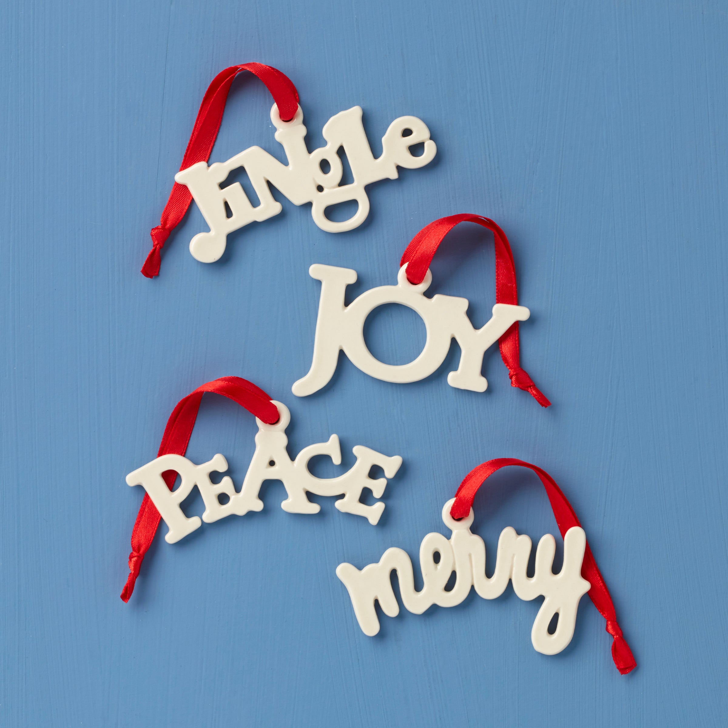 Sentiment Charm Ornaments Set of 4 - Heartfelt Keepsake Decor for Christmas Tree, Home, and Gift Giving