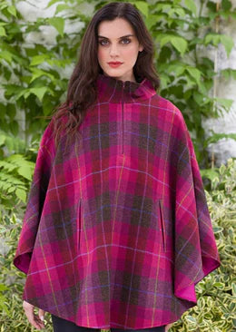 Irish Tweed Half Zip Poncho for Women - 10 Stylish Colors | Cozy Fall & Winter Outerwear | Perfect for Travel, Office & Casual Wear