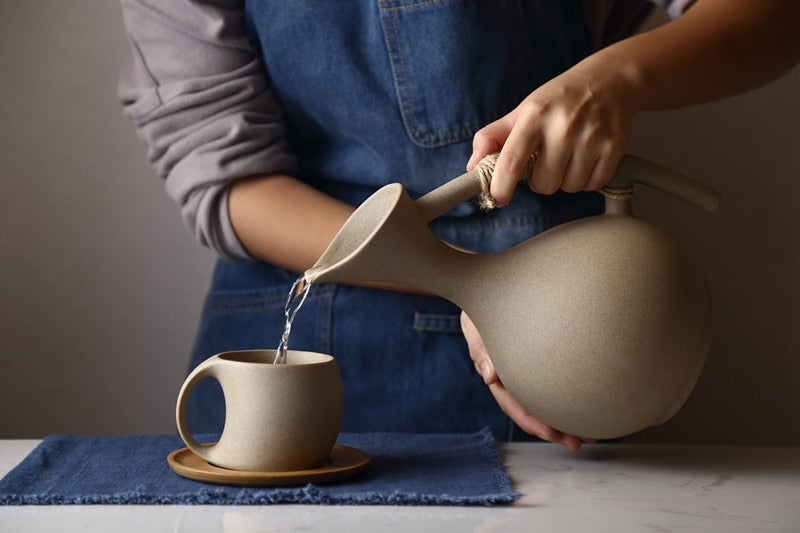 Handcrafted Izu Ceramic Pitcher & Cups Set - Japanese Tea Serving Pot with Matching Cups - Perfect for Tea Ceremonies, Home Decor & Gift Giving