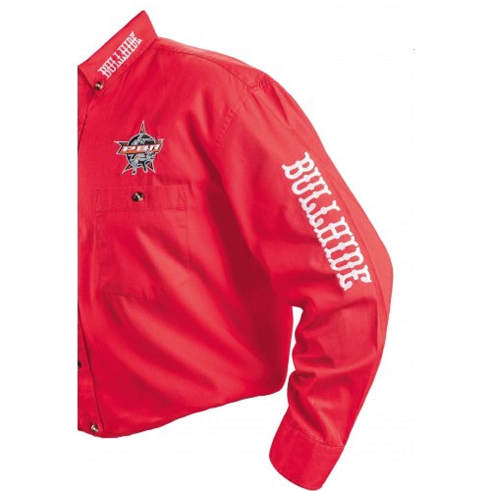 PBR Embroidered Red Western Shirt for Men - Stylish Cowboy Button Up Shirt for Rodeo, Country Music Festivals & Western Fashion
