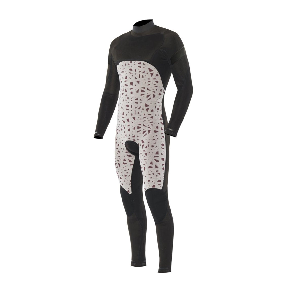 Vissla 7 Seas Men's 4/3mm Full Chest Zip Wetsuit - Black for Surfing, Diving & Water Sports
