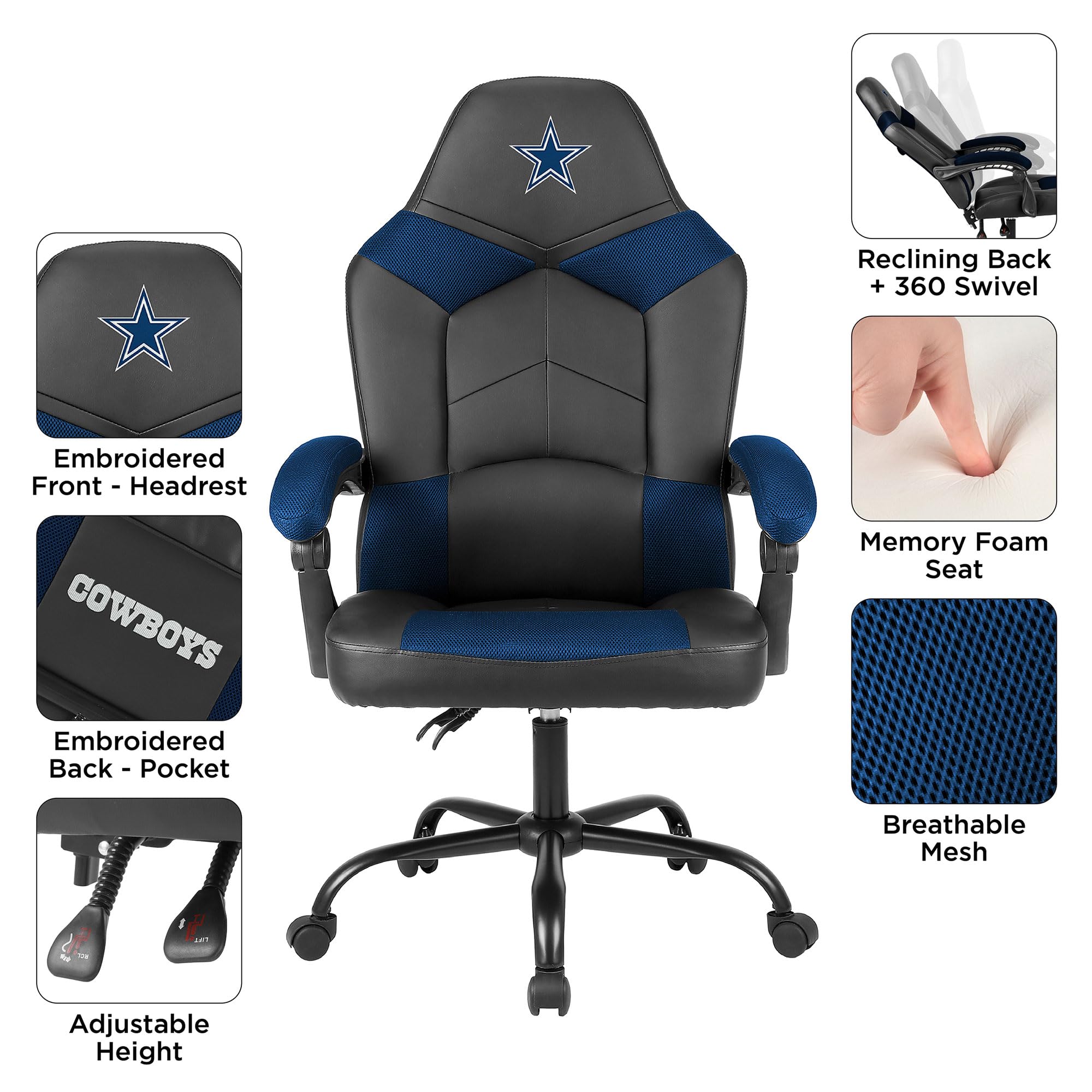 Imperial NFL Oversized Office Chair - Premium Gaming & Executive Desk Chair with Lumbar Support - Perfect for Home Office, Gaming Setup & Sports Fans