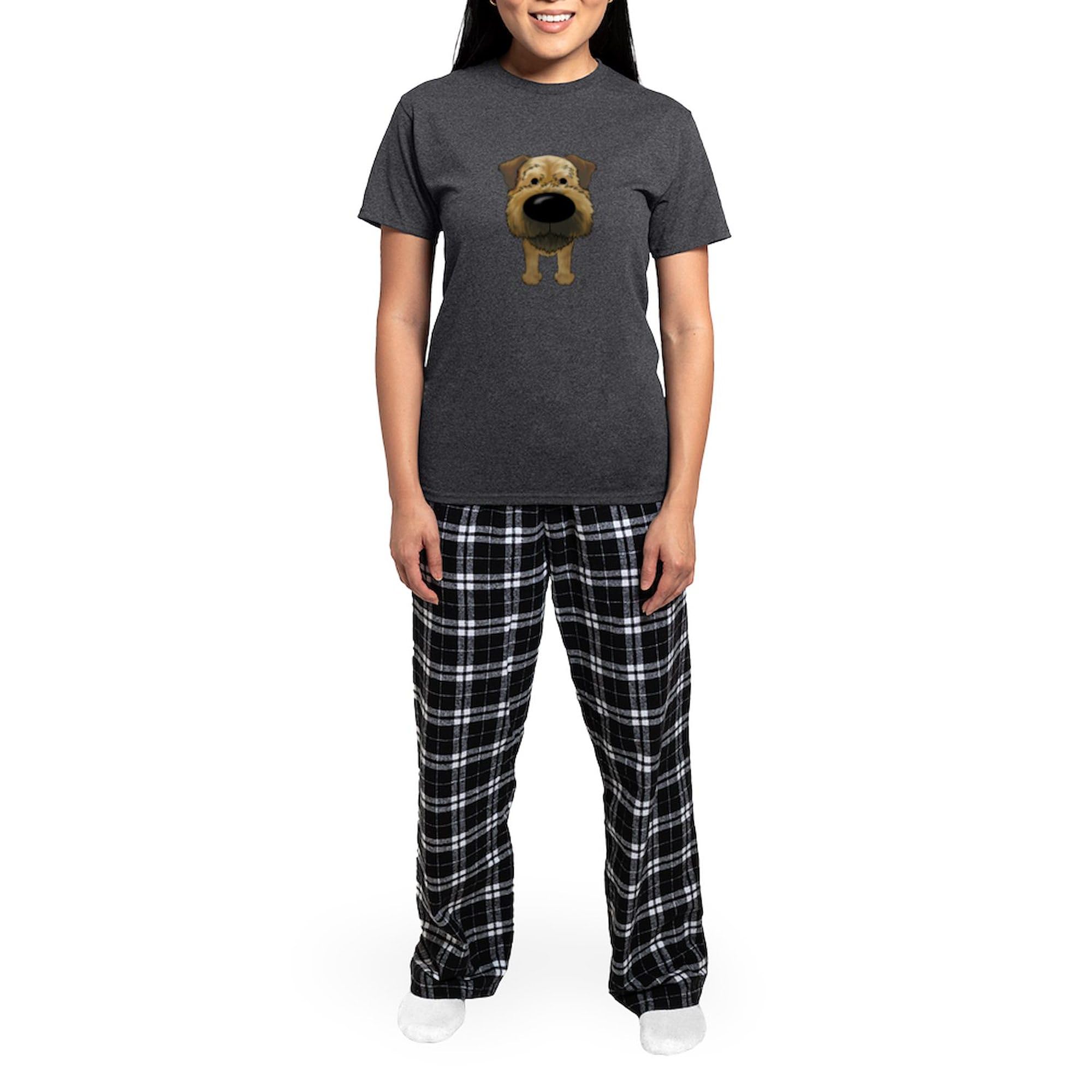 Big Nose Border Terrier Women's Charcoal Pajama Set - Cozy Novelty Sleepwear for Dog Lovers - Perfect for Relaxing at Home or Gift Giving