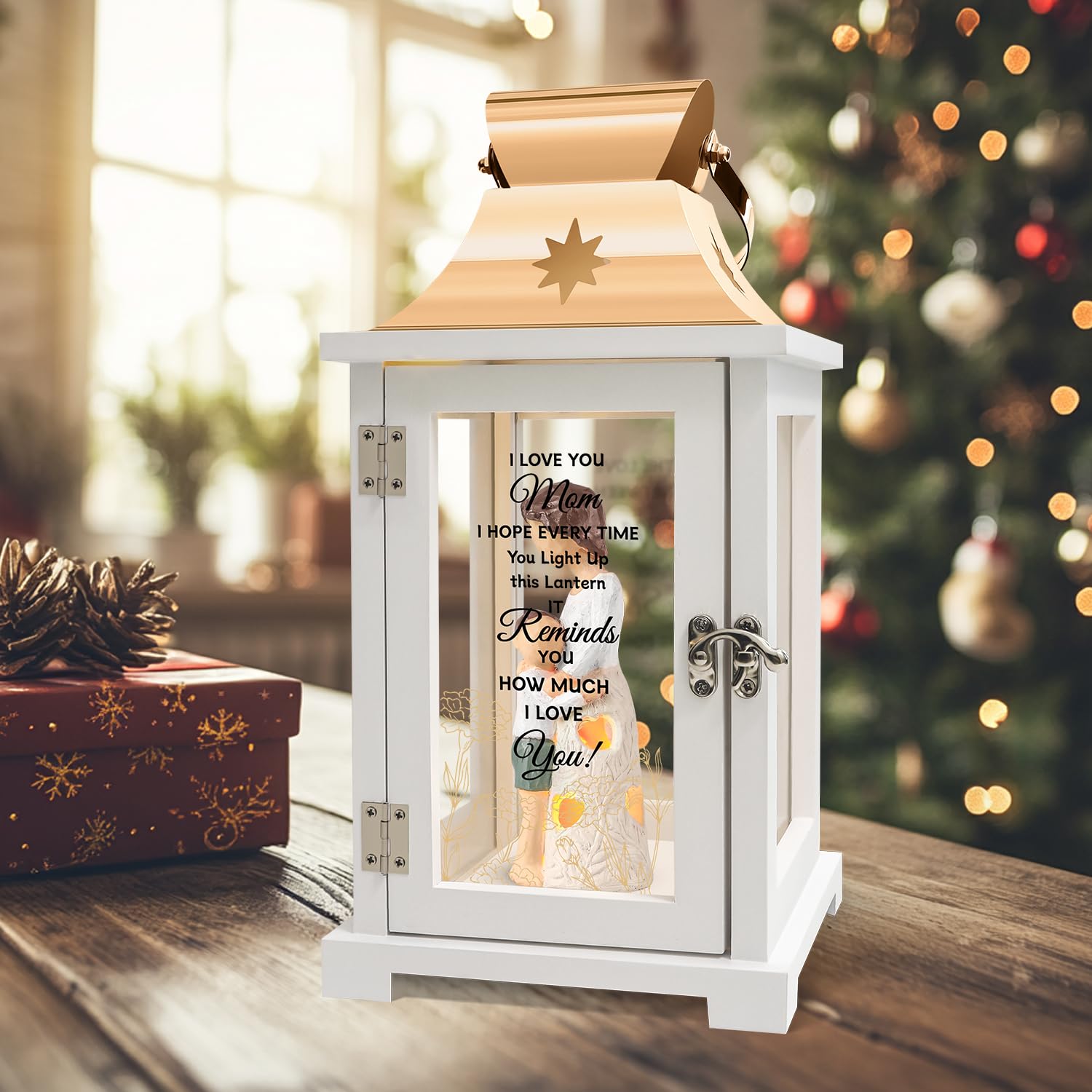Mother's Day Gift Lantern - Unique Son to Mom Present for Birthday & Thanksgiving