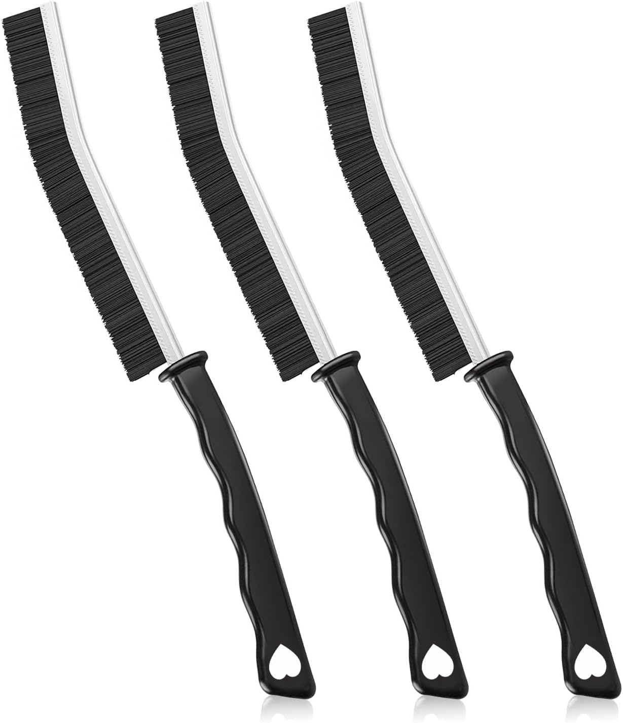 Nestling 3-Piece Hard Bristle Crevice Cleaning Brush Set - Deep Cleaning for Kitchen, Bathroom, Windows, Tiles & Hard-to-Reach Areas | Perfect for Shower Grout, Door Gaps & Appliance Cleaning
