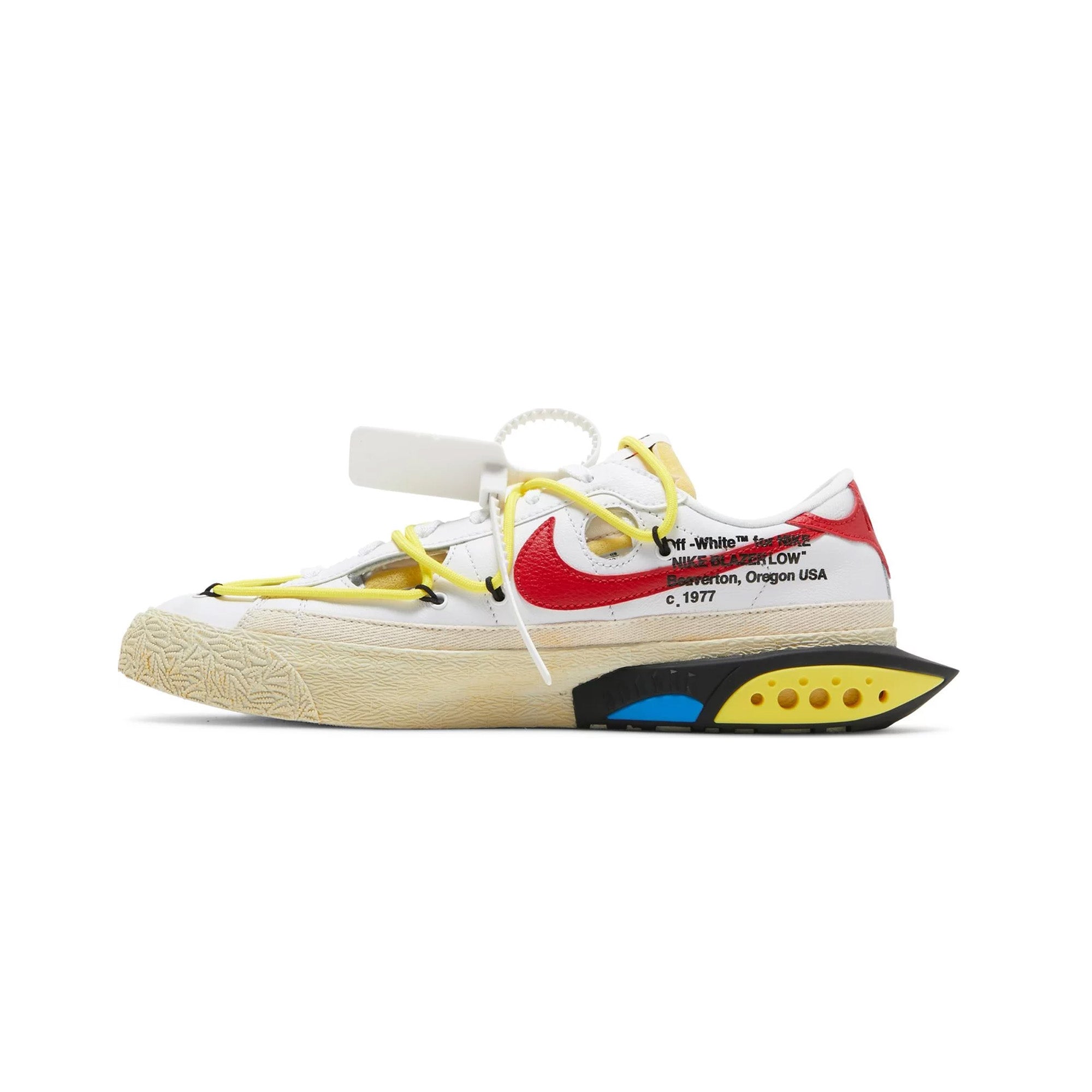Nike Blazer Low 77 x Off-White 'University Red' Sneakers (2022) - Men's Streetwear Basketball Shoes for Casual Wear & Urban Fashion