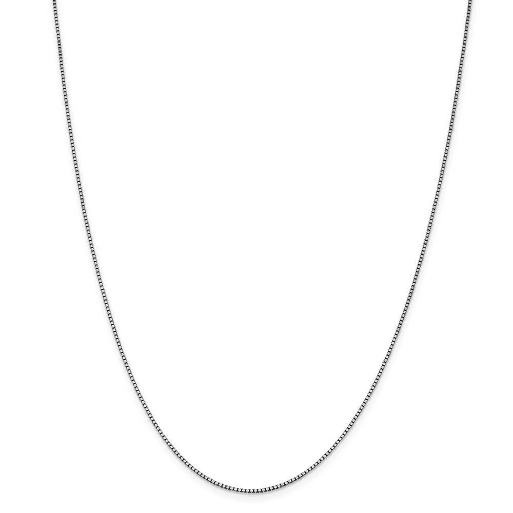 The Black Bow 1mm 14k White Gold Solid Classic Box Chain Necklace for Women, Perfect for Everyday Wear, Gifts, and Special Occasions