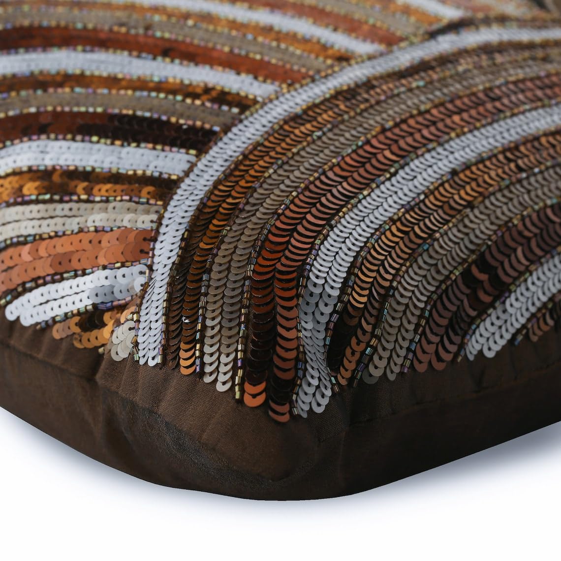 HomeCentric 16x16 Inch (40x40 cm) Brown Silk Throw Pillow Cover - Modern Abstract Decorative Accent Pillow for Couch, Sofa & Living Room - Perfect for Easter Decor and Home Styling