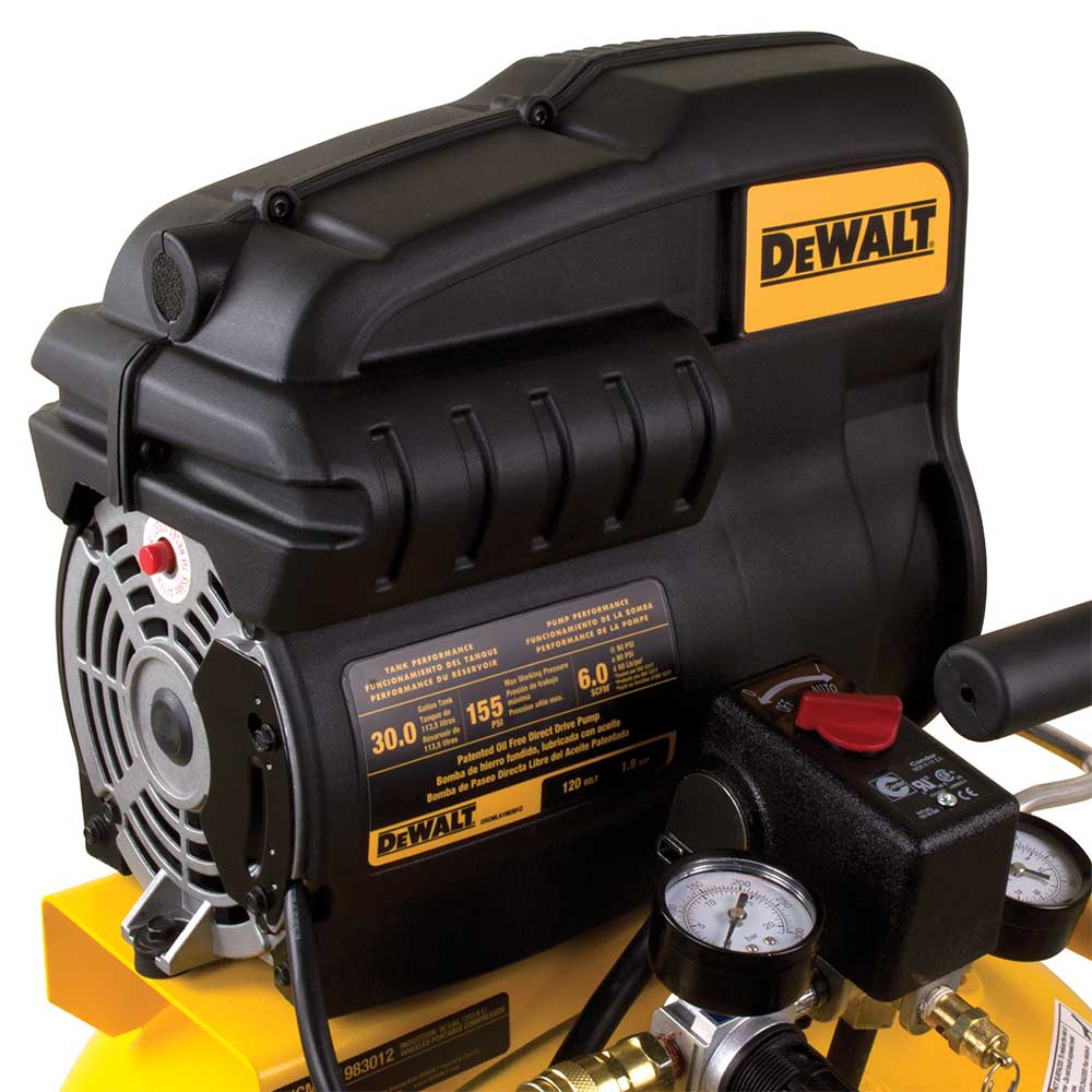 DeWALT DXCMLA1983012 30 Gallon Portable Electric Air Compressor - Powerful & Quiet for Home Garage, Workshop & Job Site Use