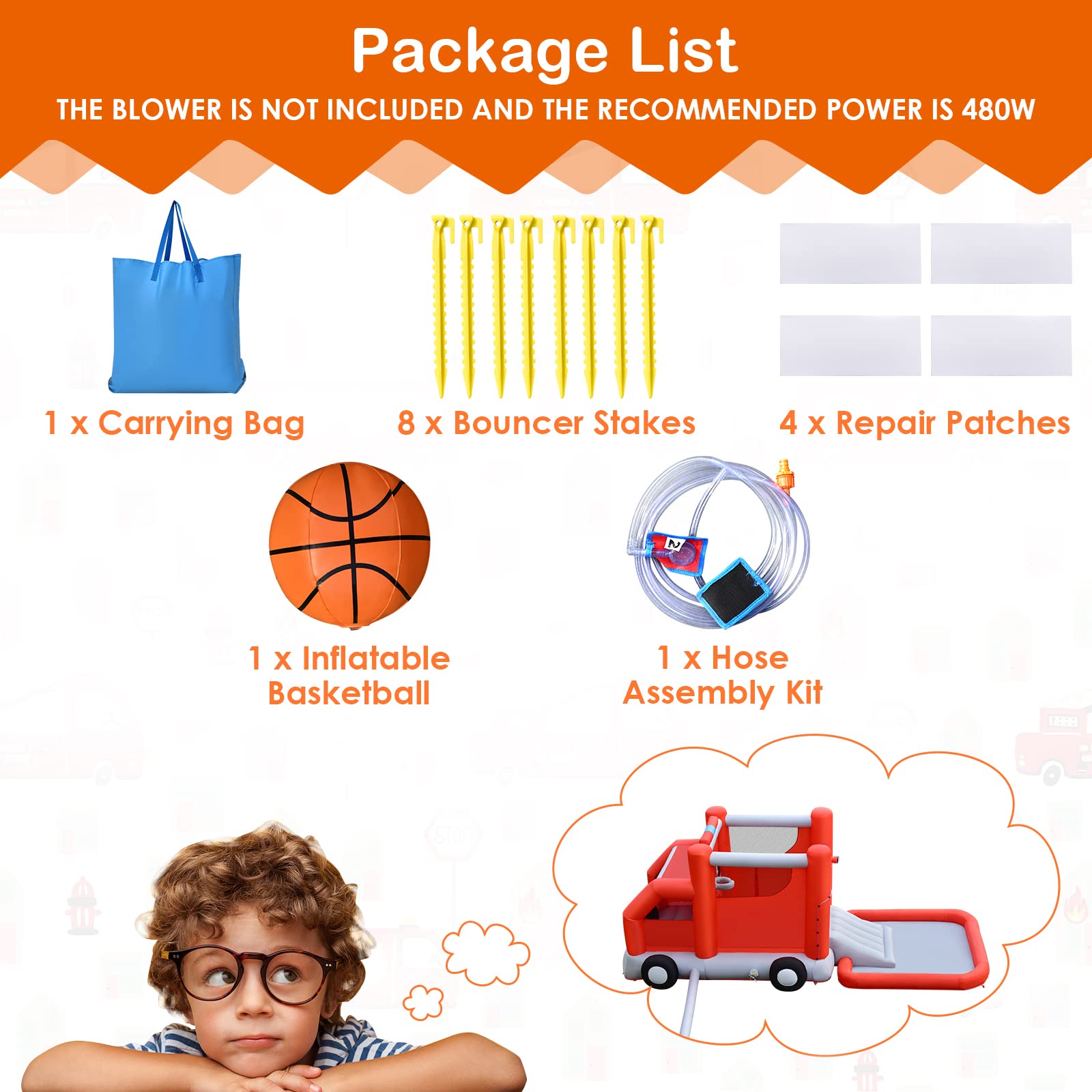 **HONEY JOY Inflatable Water Slide for Kids & Adults - Fire Truck Toddler Bounce House with Splash Pool, Outdoor Water Park, Backyard Summer Fun (Blower Not Included) | Perfect for Birthday Parties, Family Gatherings & Summer Activities**