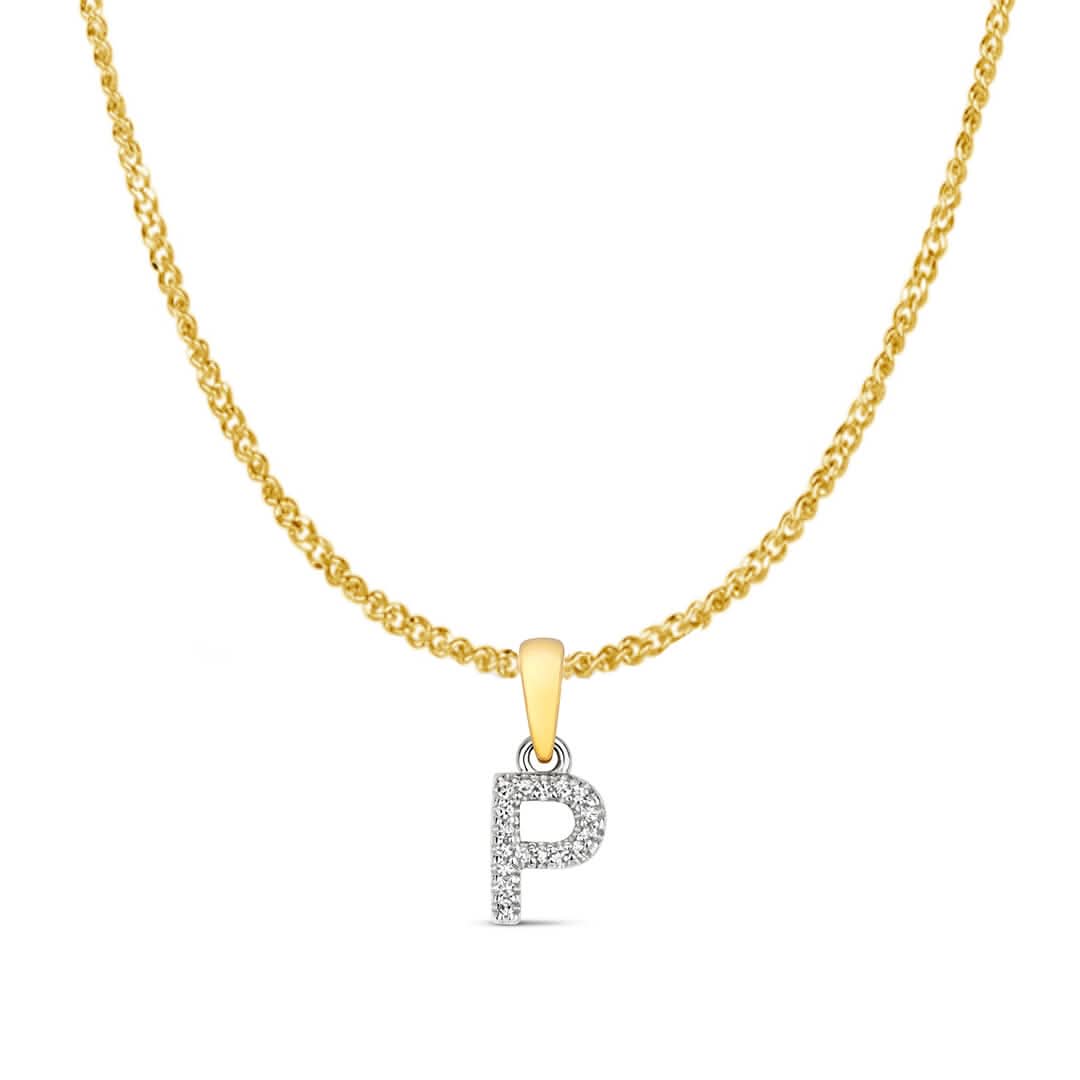 Personalized Diamond Initial Necklace - 9K Solid Gold Monogram Pendant (A-Z) | Elegant Gift for Women, Birthday, Anniversary & Everyday Wear