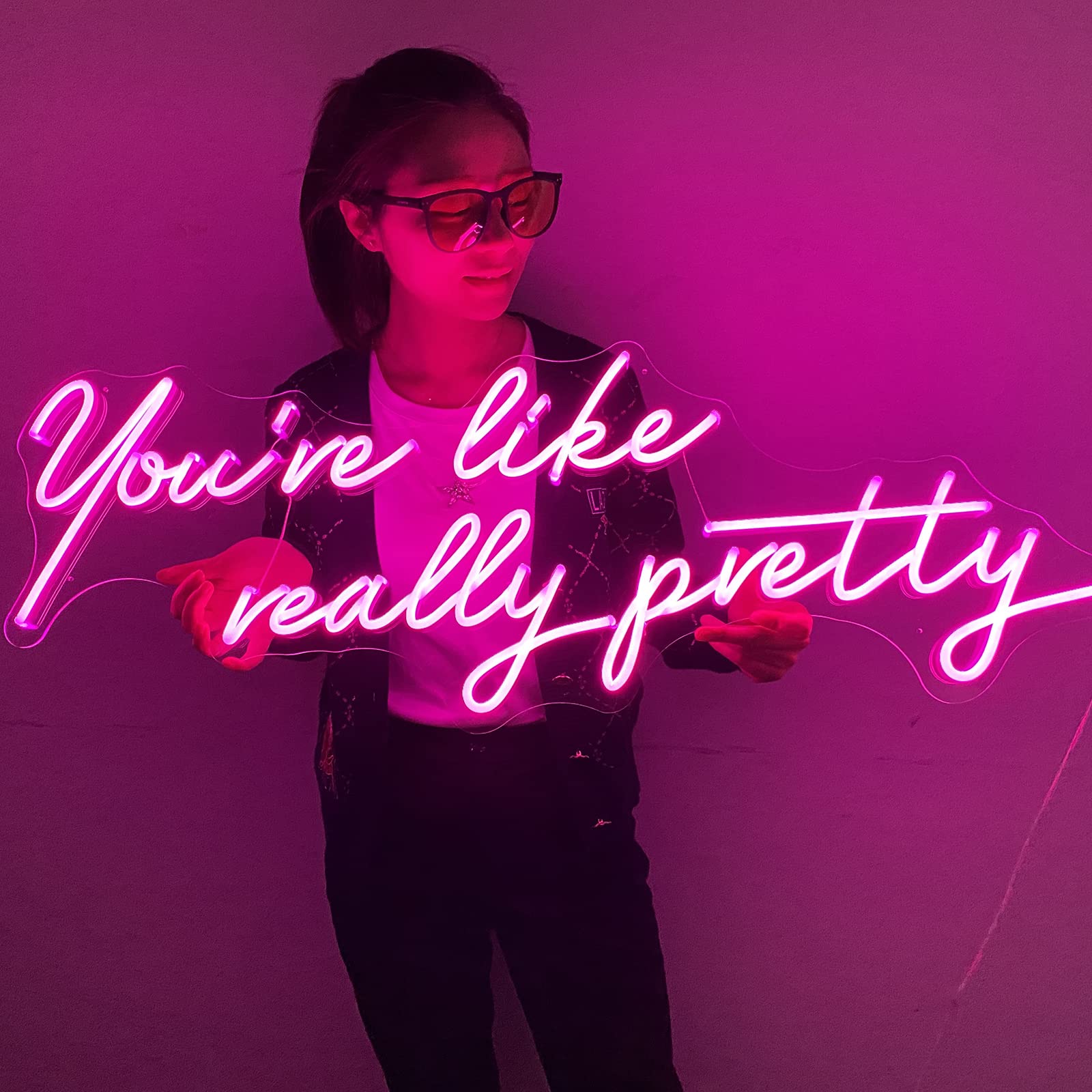 Custom Neon Sign Personalized LED Wall Decor - Home, Bedroom, Office, Party & Birthday Light - Perfect Gift for Girlfriend, Boyfriend, Wife, Husband (20'', 1 Line Text) - Ideal for Wedding Decor, Baby Shower, Anniversary & Room Aesthetic Lighting