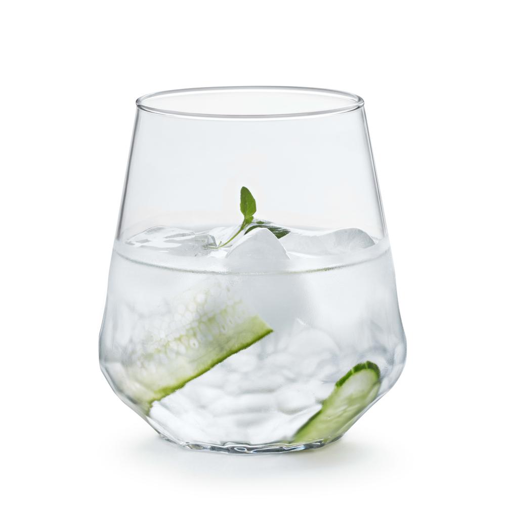 Libbey Bujarda 17.75 Oz Hammered Stemless Wine Glasses - Set of 12, Durable & Elegant for Red Wine, White Wine, Cocktails - Perfect for Parties, Weddings, Restaurants & Home Entertaining