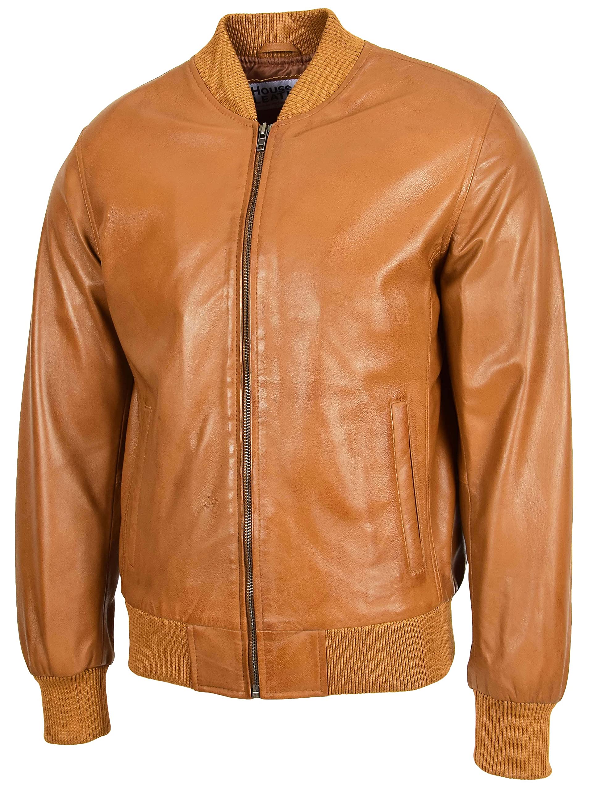 Men's Genuine Leather Bomber Jacket MA-1 Varsity Style Ryan - Classic Aviator Flight Jacket for Casual Wear & Motorcycle Riding