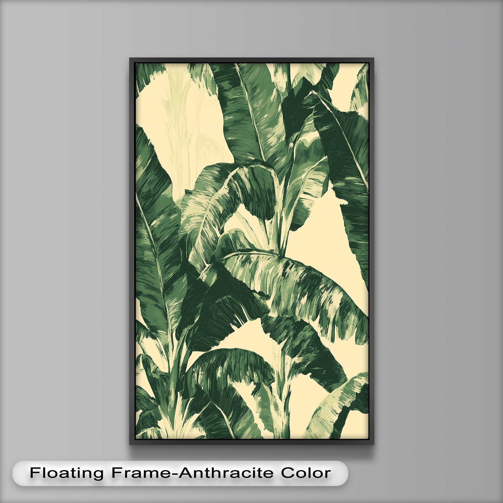 Banana Leaf Botanical Art - Framed Oil Painting for Home & Office Decor | Tropical Nature Wall Art | Perfect for Living Room, Bedroom, or Office
