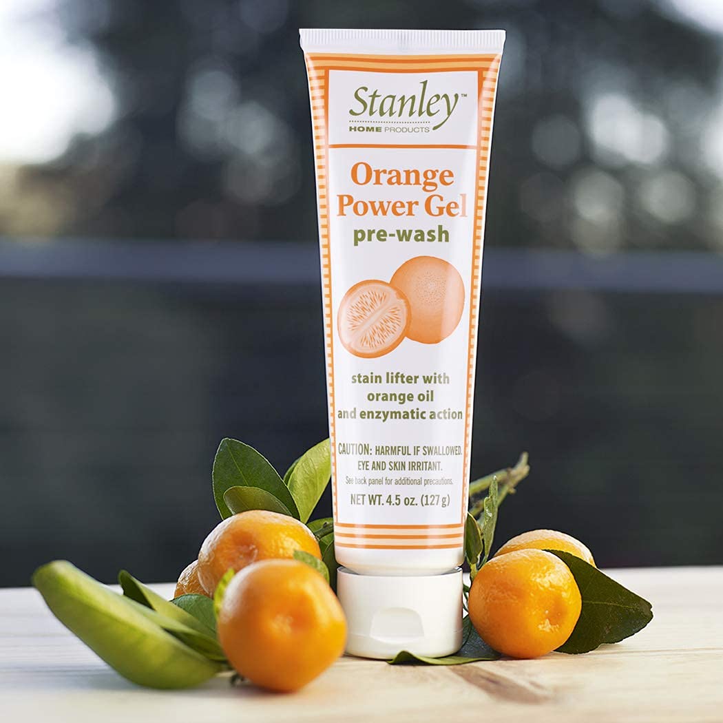 Stanley Orange Power Gel Pre Wash Laundry Stain Remover - 6 Pack | Fast-Acting Spot Treatment for Tough Stains Like Blood, Oil & Grease | Instantly Cleans & Deodorizes Fabrics | Perfect for Sports Uniforms, Work Clothes & Household Linens