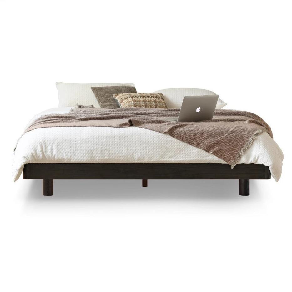 Oak Solid Wood Floating Platform Bed - Modern Minimalist American Light Bed Frame, No Headboard - Perfect for Small Bedrooms & Contemporary Home Decor