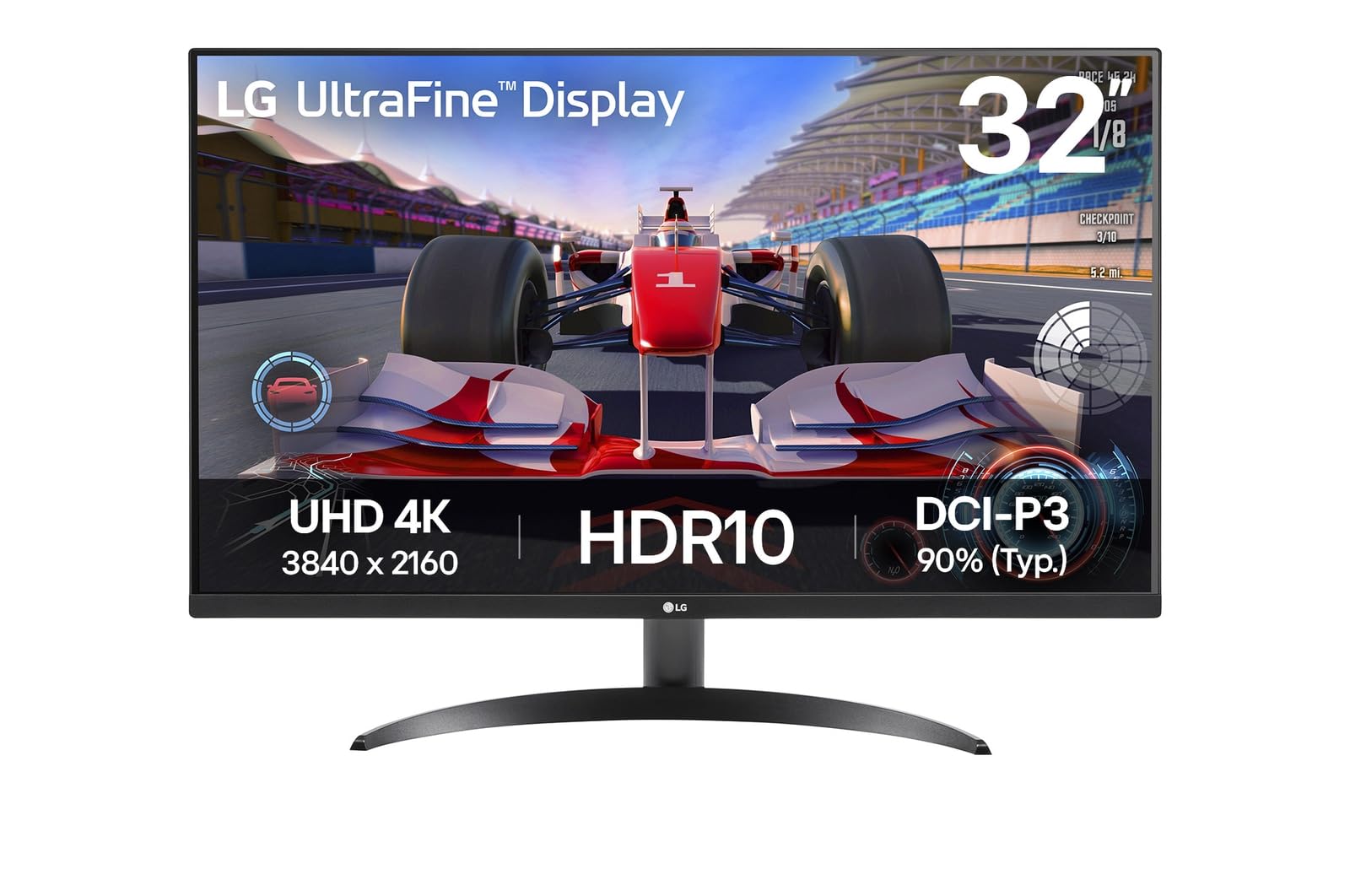 LG 32UR500K-B 32-inch 4K UHD Monitor (3840x2160) with HDR10, Built-in Dual Speakers, OnScreen Control - Borderless Design for Home Office, Gaming & Graphic Design | HDMI x2, DisplayPort, Flicker Safe Technology