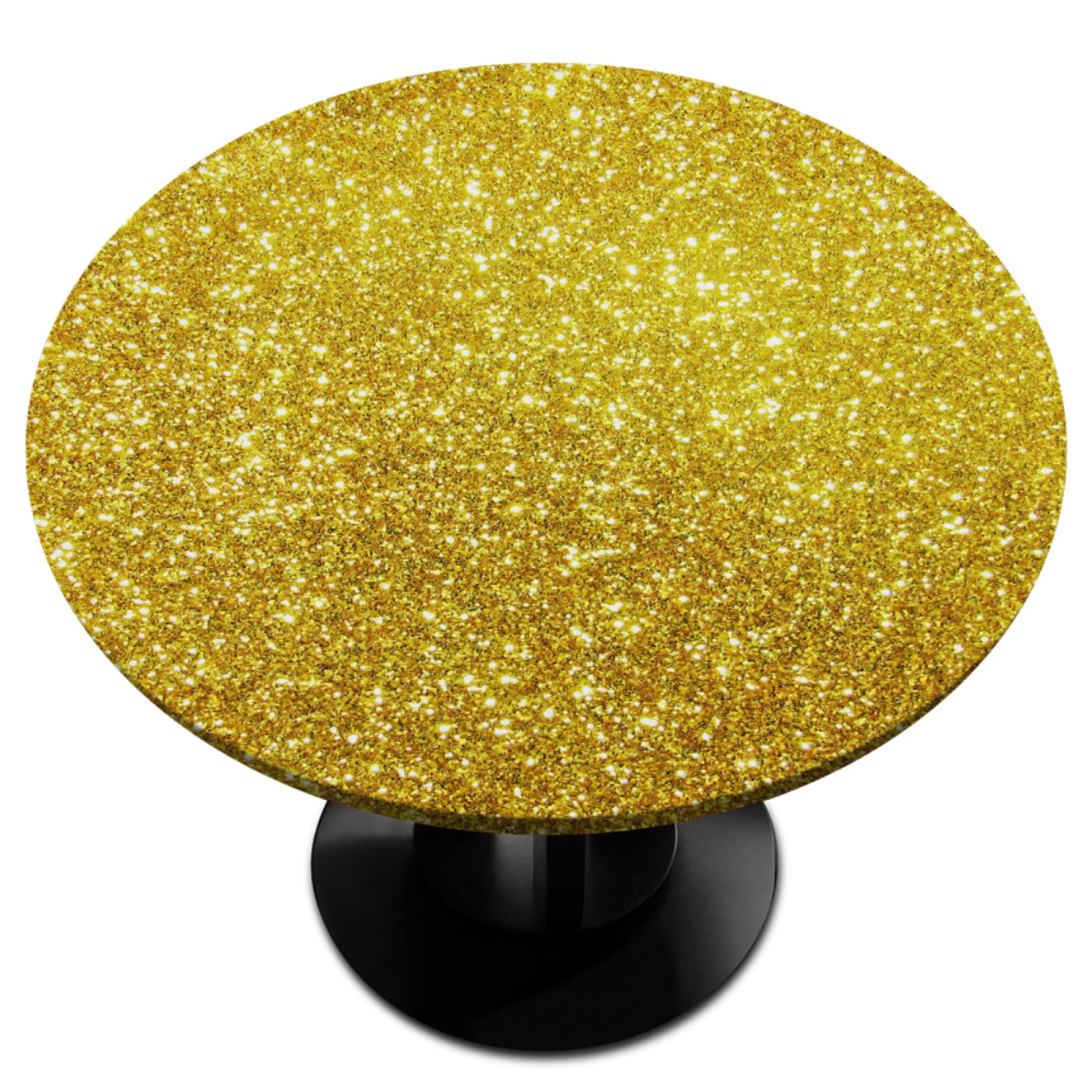 Sparkling Star-Printed Elastic Fitted Vinyl Tablecloth - Waterproof, Wipeable, Stretchable for 45