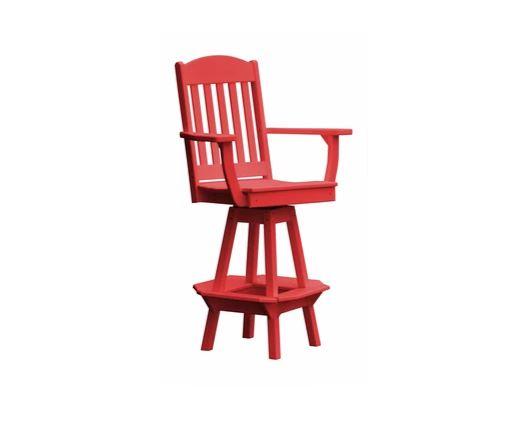 A & L Furniture Classic Swivel Bar Chair with Arms - Modern Counter Height Stool for Kitchen Island, Home Bar & Dining Room - Comfortable & Stylish Seating Solution