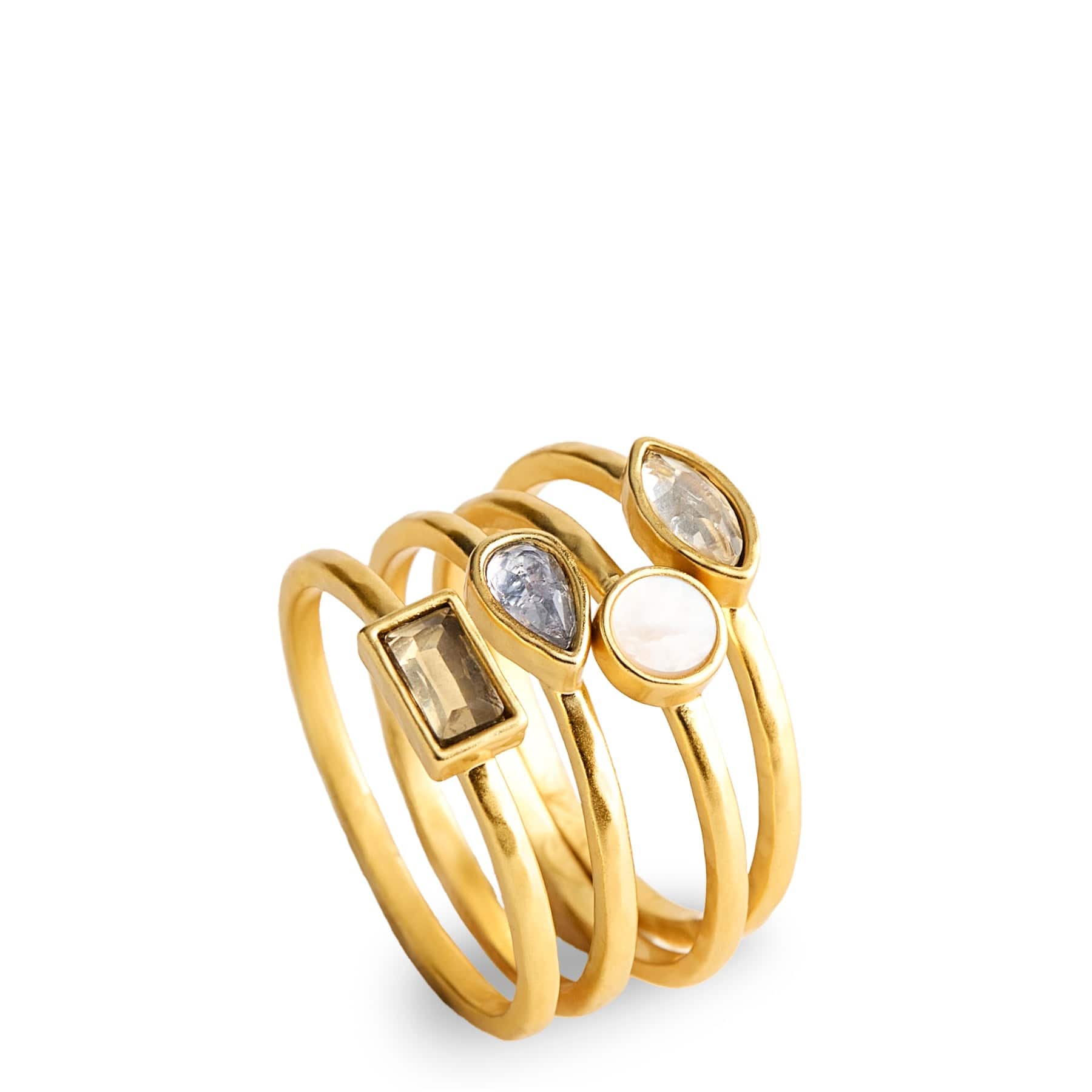 Gemstone Stackable Rings for Women - Elegant Birthstone & Healing Crystal Rings Set - Perfect for Layering, Stacking & Everyday Wear