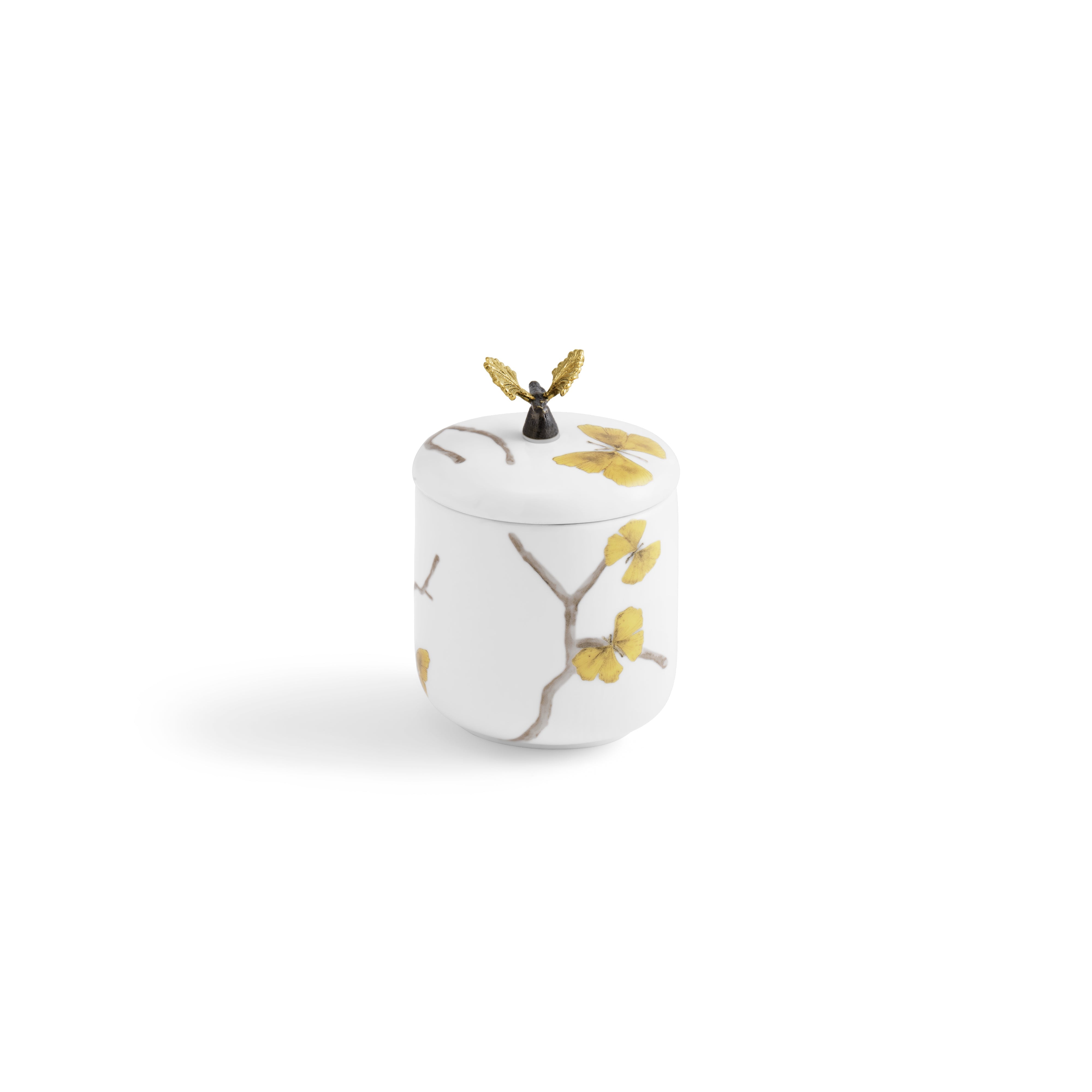 Butterfly Ginkgo Porcelain Bathroom Set - Elegant Soap Dish, Toothbrush Holder & Tumbler for Spa-Like Luxury at Home