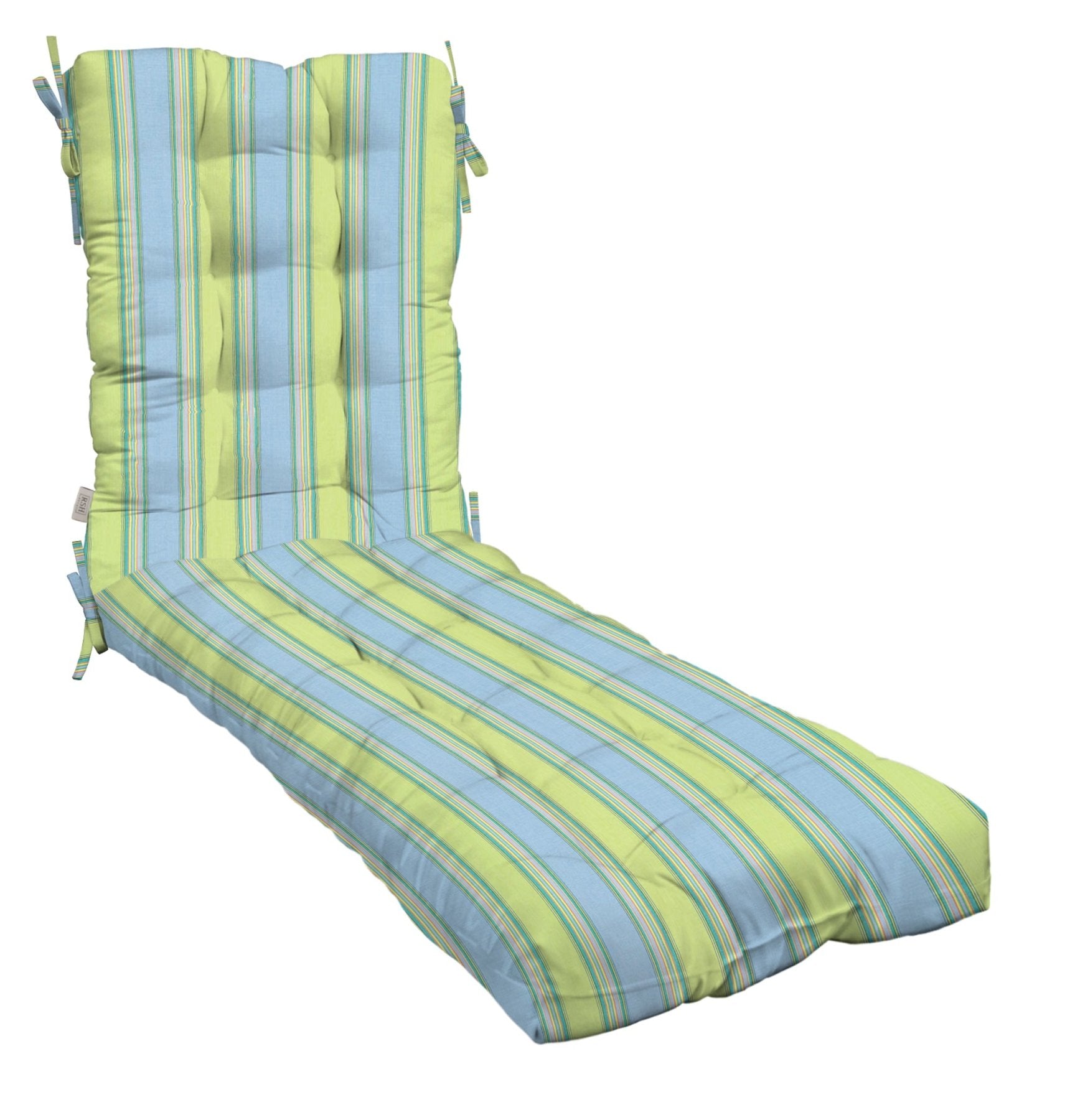 Sunbrella Stripes Tufted Chaise Lounge Chair Cushion - Water-Resistant Outdoor Patio Furniture Cushion for Poolside, Deck, and Garden Relaxation