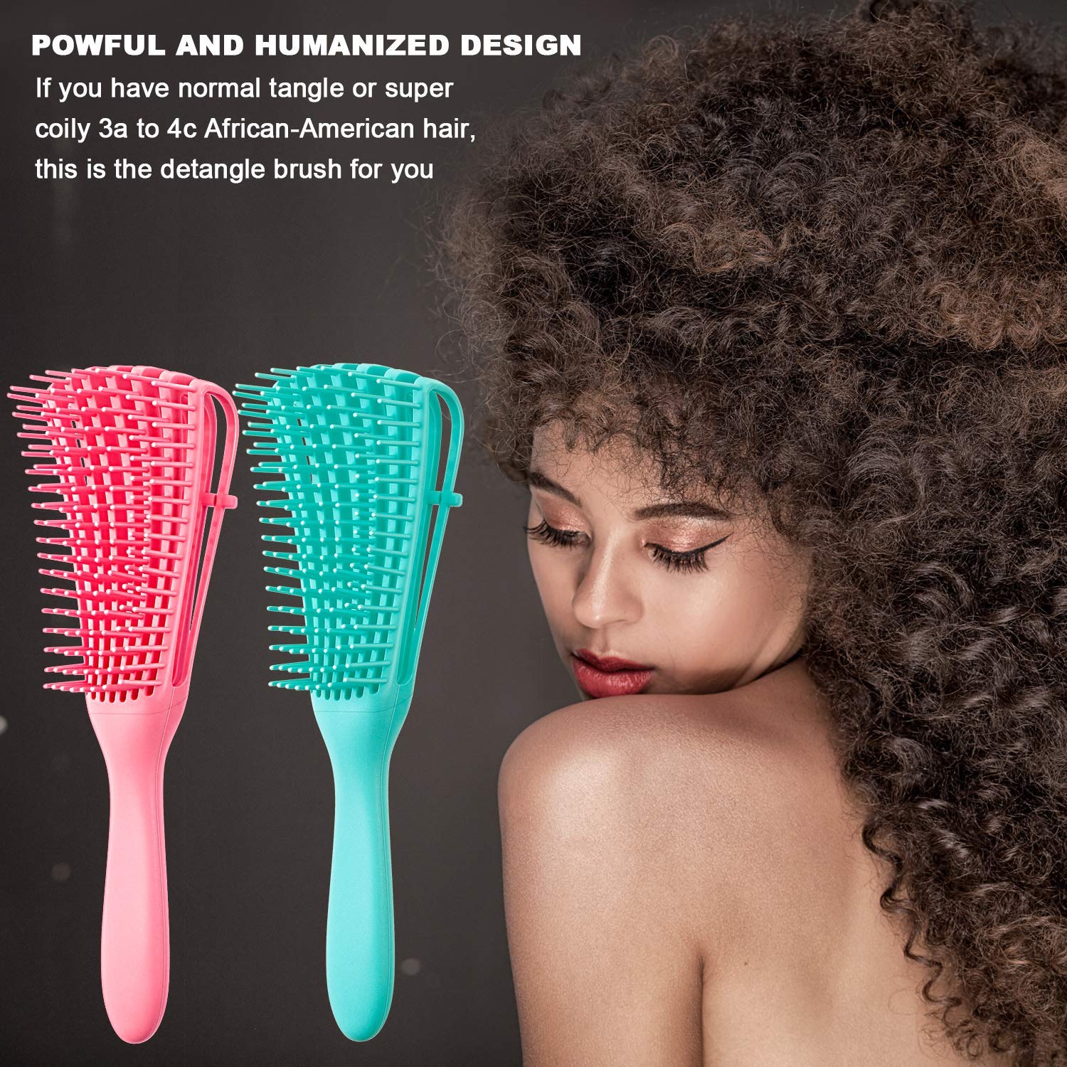 **Ayushicreationa Silicone Hair Detangler Brush for Kinky, Wavy, Curly, Coily Hair - Gentle on Wet, Dry, Oiled, Thick & Long Hair - Scalp Massage for Natural Hair Care - Perfect for Home, Travel & Salon Use - 1pc, Multi**
