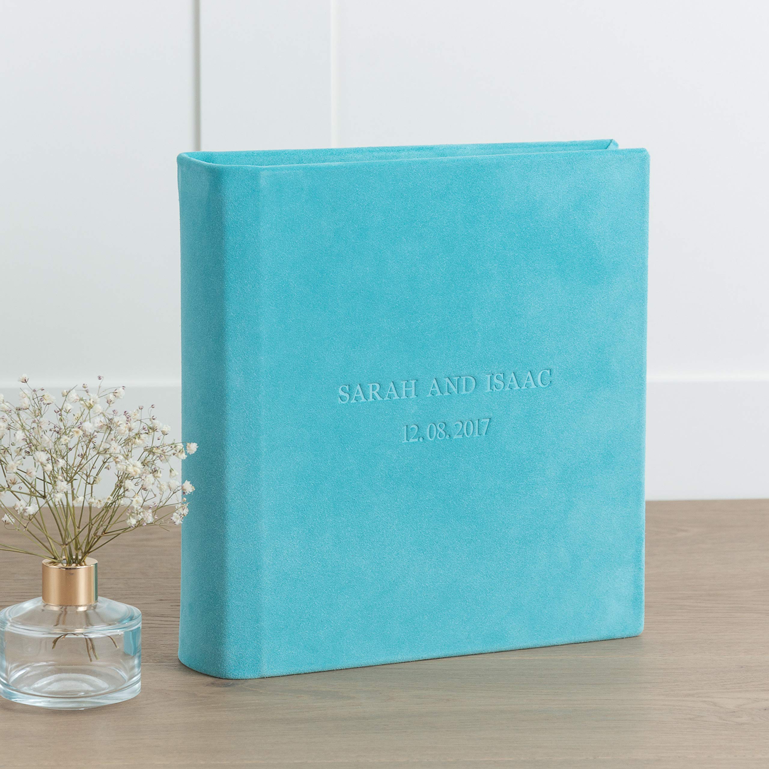Large Traditional Book Bound Photo Album | Personalized Suede Cover Scrapbook | Handmade in Europe | Custom Wedding Picture Book | Holds All Photo Sizes - Perfect for Wedding Memories, Anniversary Gifts & Family Keepsakes