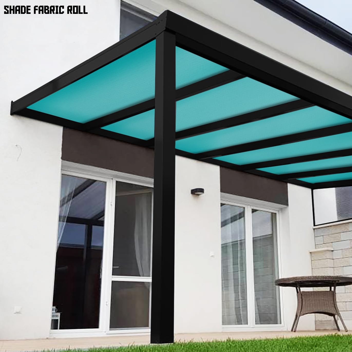 TANG Sunshades Depot 8x59 Ft Turquoise Sunscreen Shade Fabric Roll - 95% UV Block Privacy Screen & Windscreen - Durable Mesh Shade Cloth for Outdoor Garden, Greenhouse, Barn, and Patio Protection