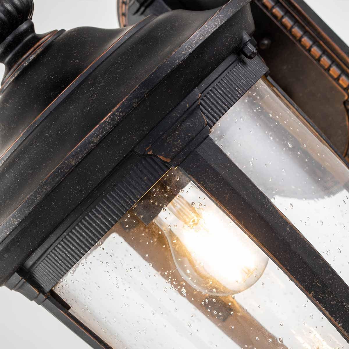 Cleveland 1 Downlight Medium Bronze Outdoor Wall Light - Weatherproof Exterior Lighting for Patio, Garden, and Entryway