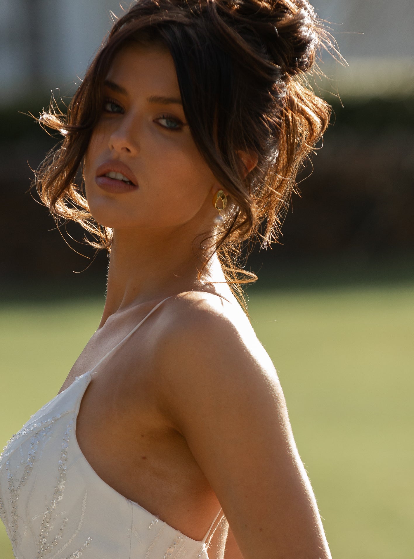 Lola Knight Willow Pearl Drop Wedding Earrings - 18CT Gold Bridal Jewelry for Brides, Bridesmaids & Formal Occasions