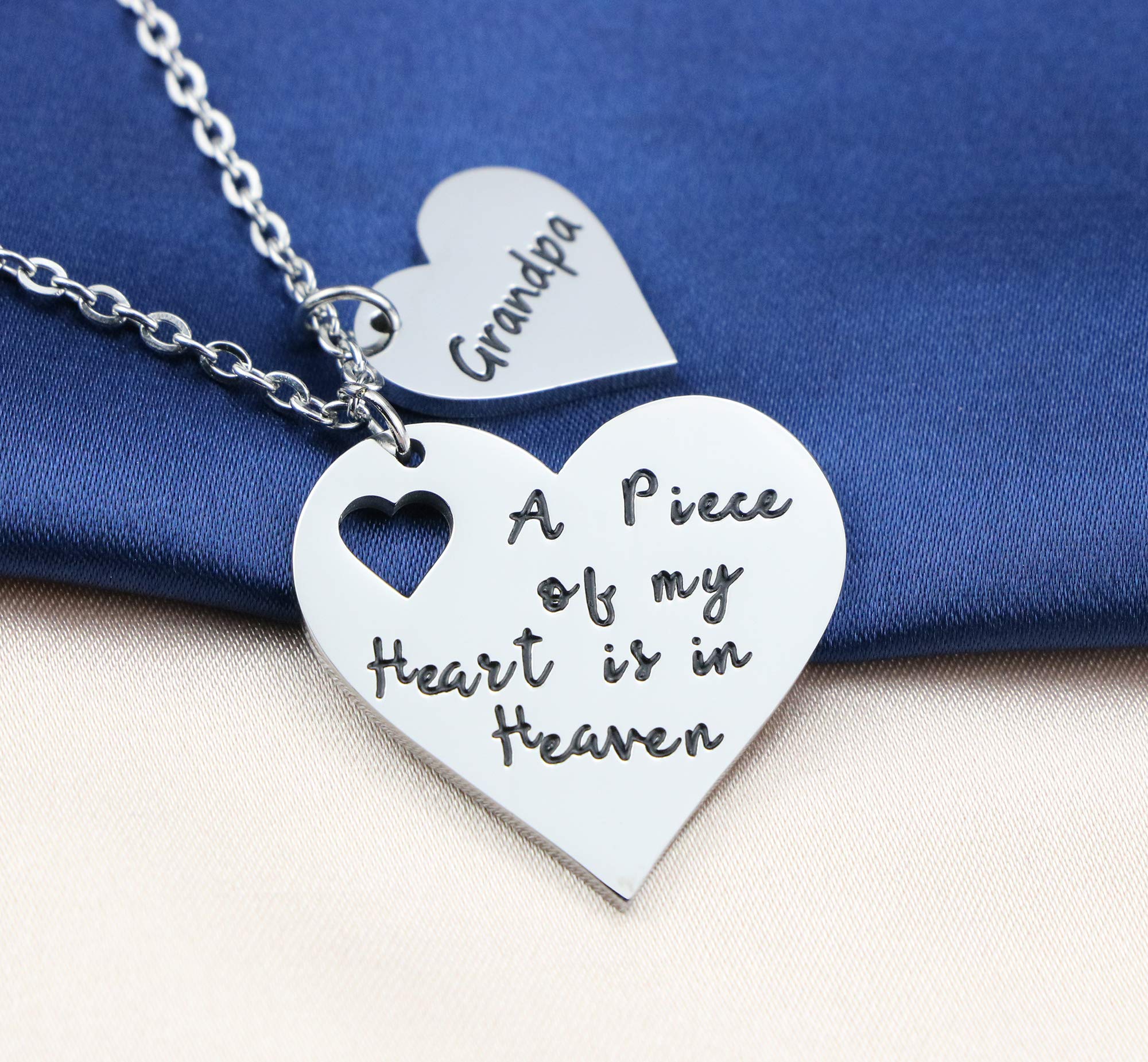 Heaven Memorial Necklace for Women - Stainless Steel Silver Pendant Sympathy Gift for Loss of Loved One - Perfect for Sisters, Grieving & Remembrance Jewelry