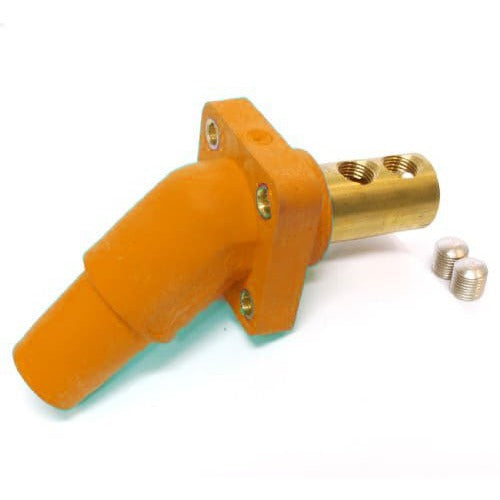 Marinco 400A 45 Degree Panel Mount DSS Connector - 2/0 & 4/0 AWG Marine Grade Electrical Connector for Boats, RVs, and Heavy-Duty Industrial Applications