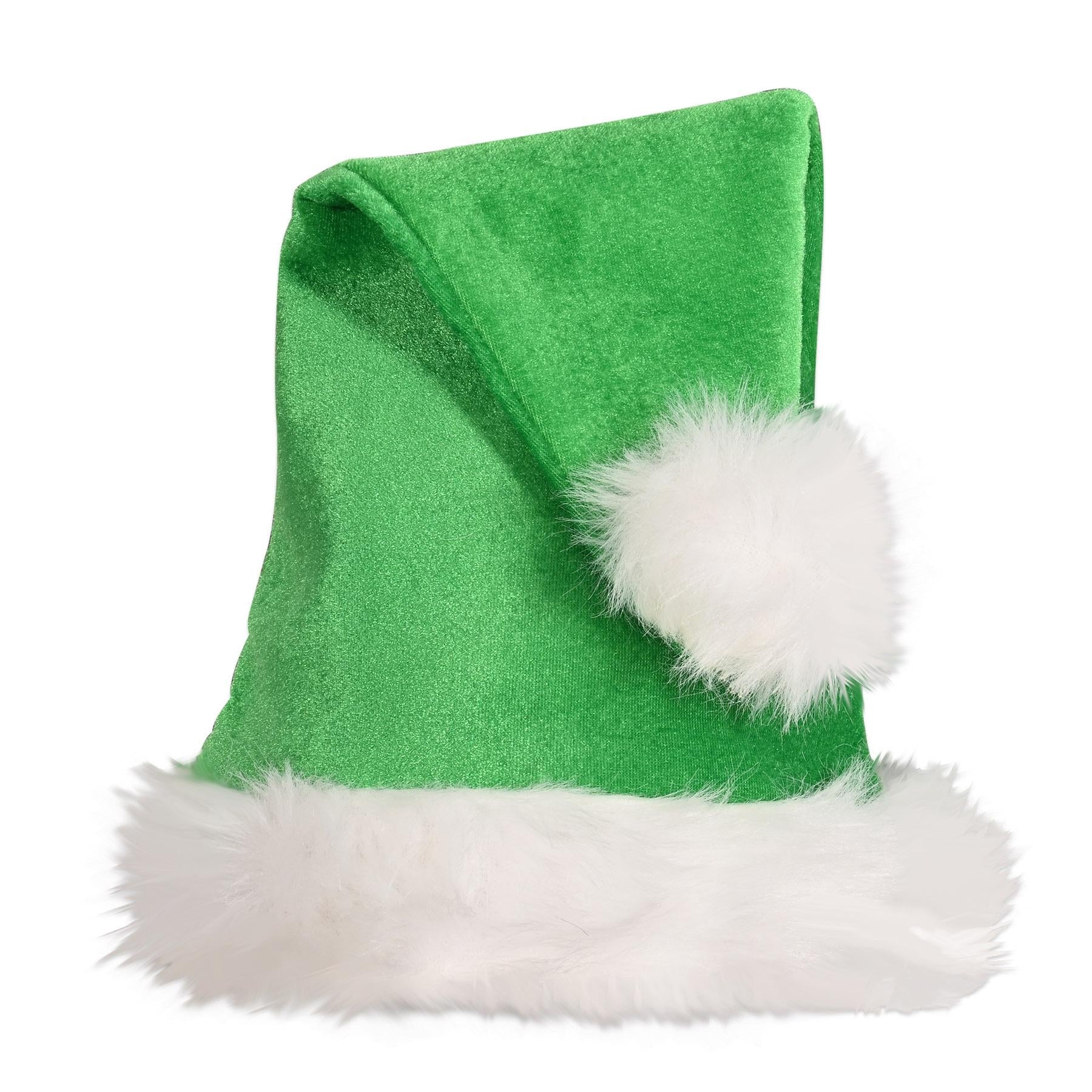 12 Pack Green Santa Hats for Christmas - Festive Holiday Party Hats for Xmas Celebrations, Office Parties & Family Gatherings